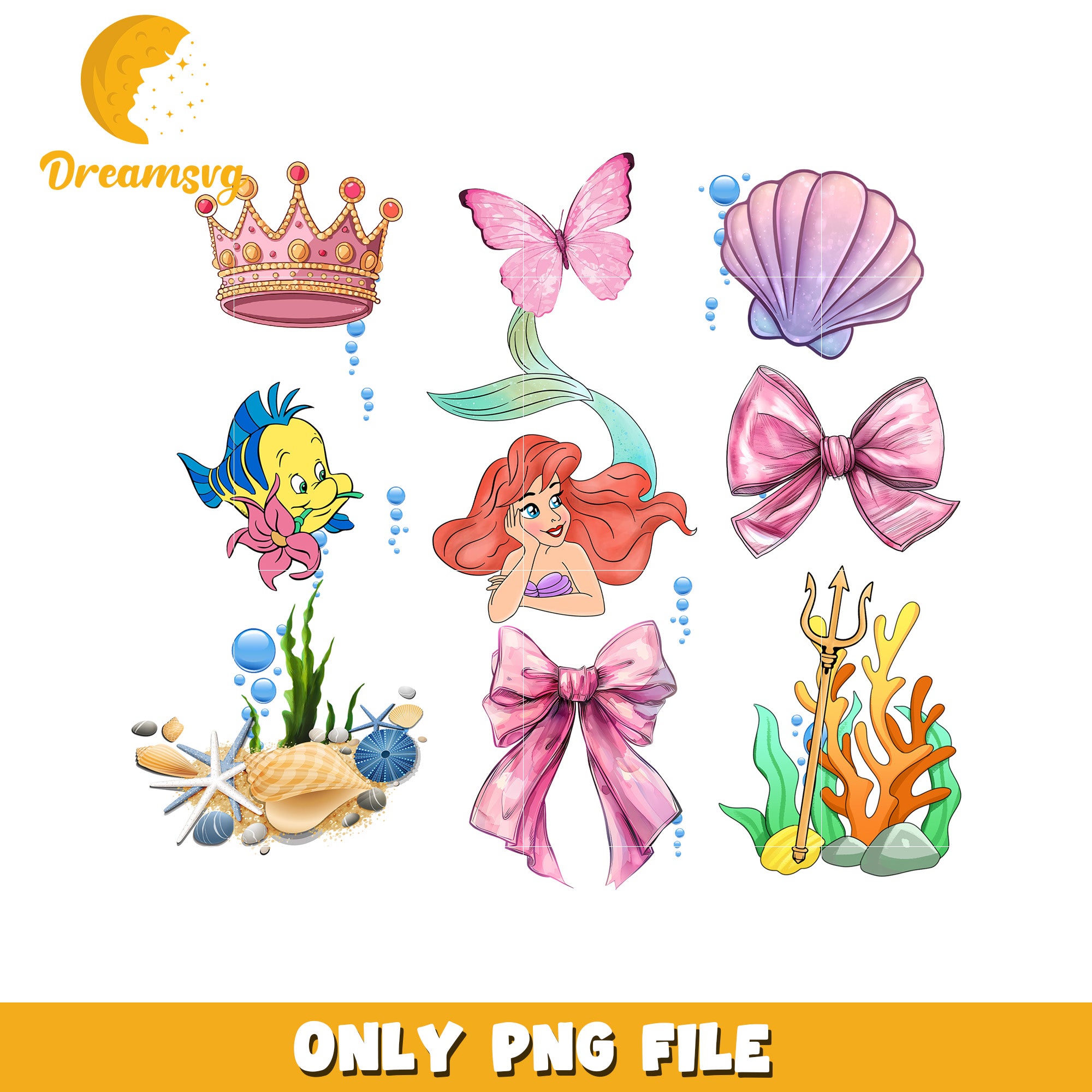Mermaid PNG Clipart Set – DreamSVG Store