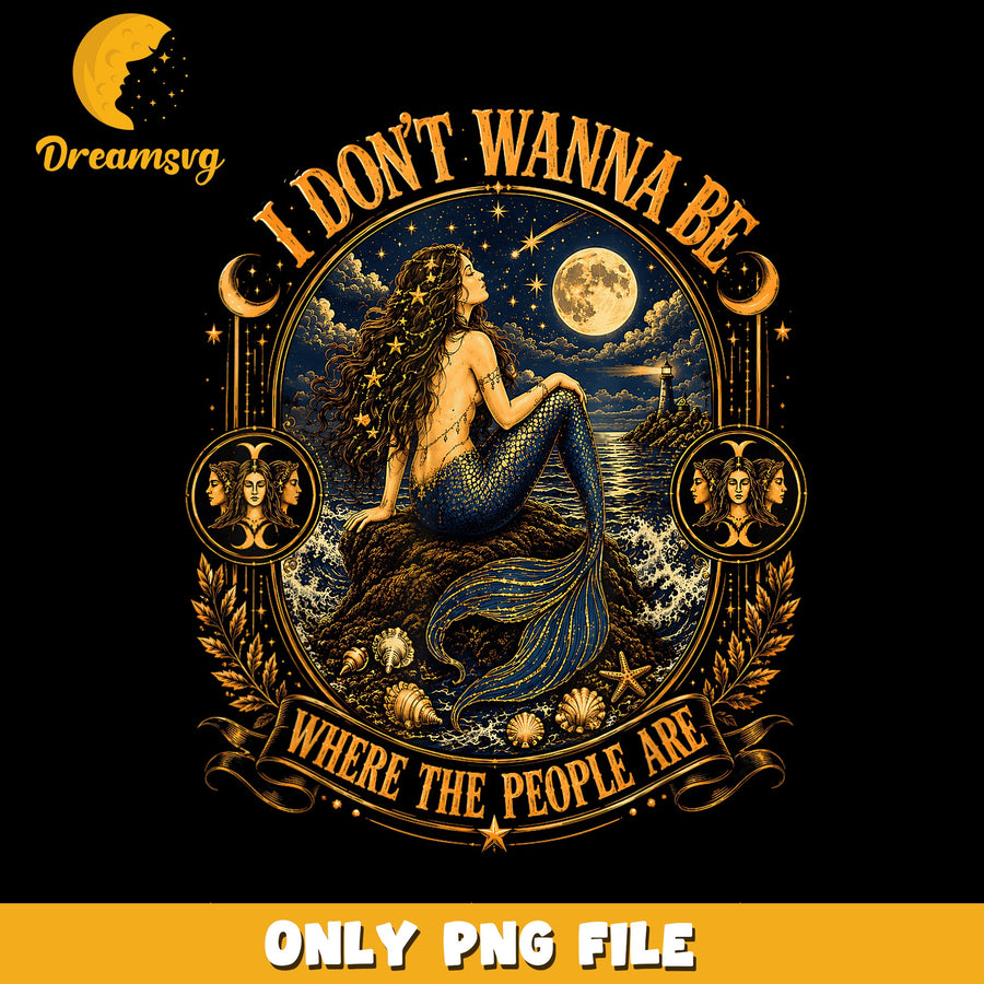 Mermaid Design PNG, Ocean Lover Art, Fantasy Quote PNG
