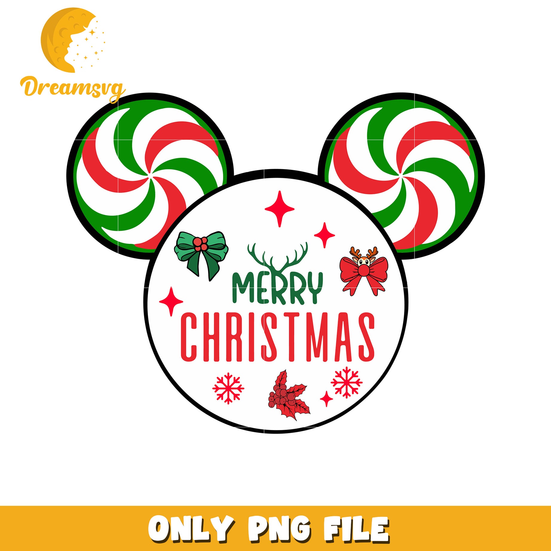 Merry Christmas Candy PNG Design