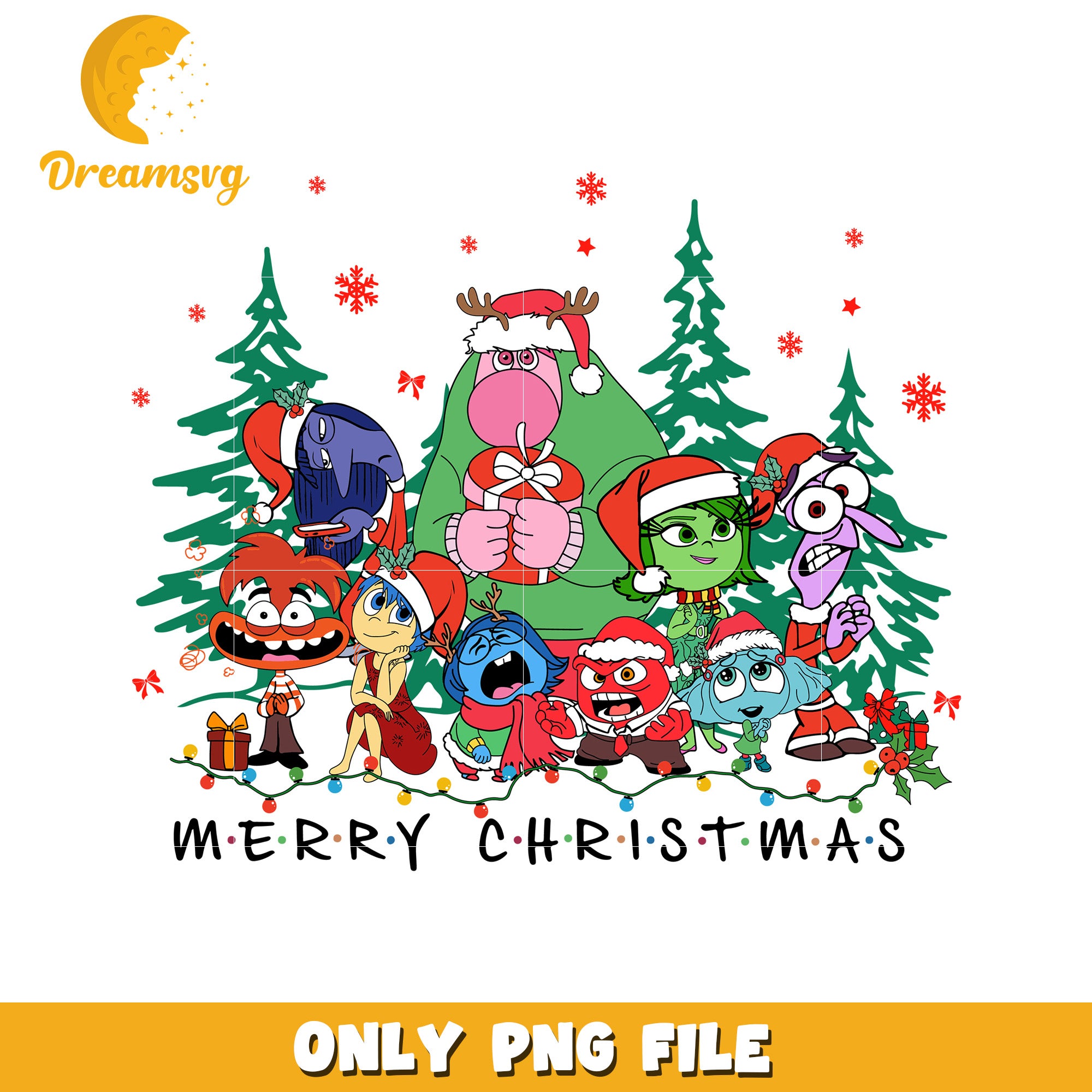 Merry Christmas Fun Characters Holiday PNG Design Image