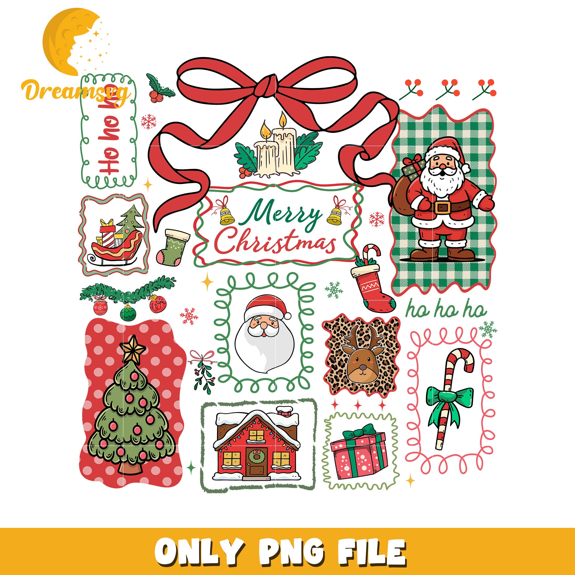 Merry Christmas Santa png, christmas lights​ png, christmas music​ png