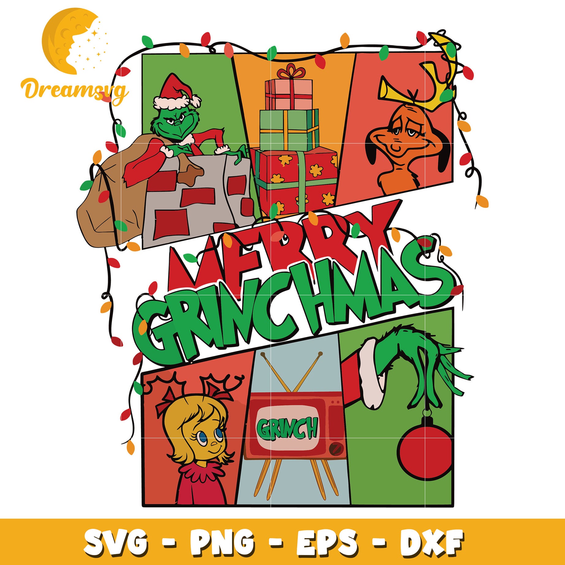 Merry Grinchmas retro svg, Grinch and friends svg, Christmas svg