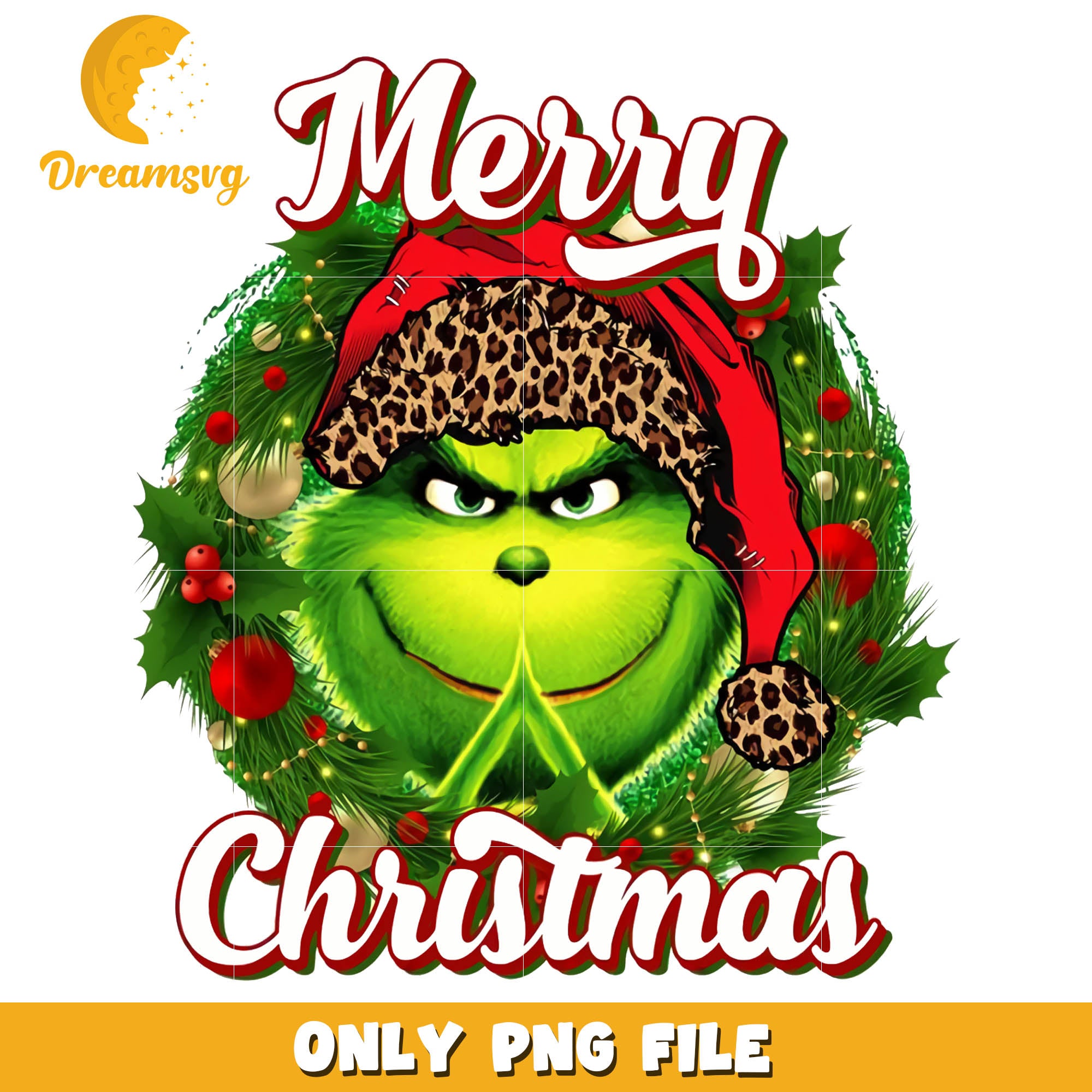 Merry Christmas wreath and grinch png, Christmas wreath png