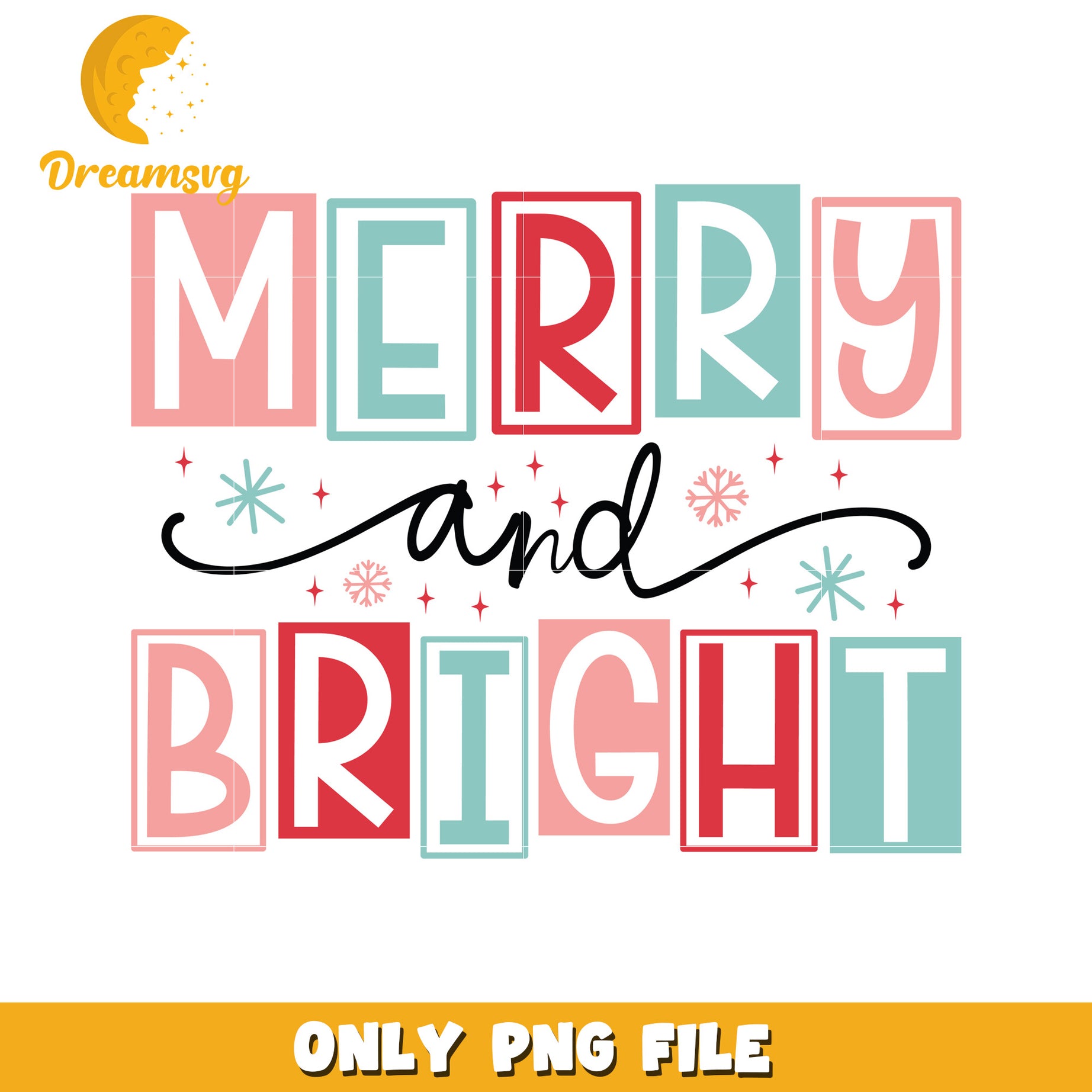 Merry and bright christmas font png, merry christmas day png