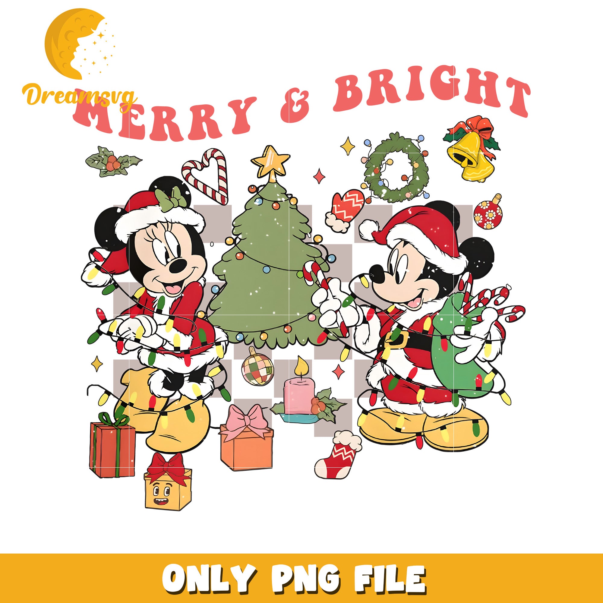 Merry and night png, christmas png, mickey and minnie png