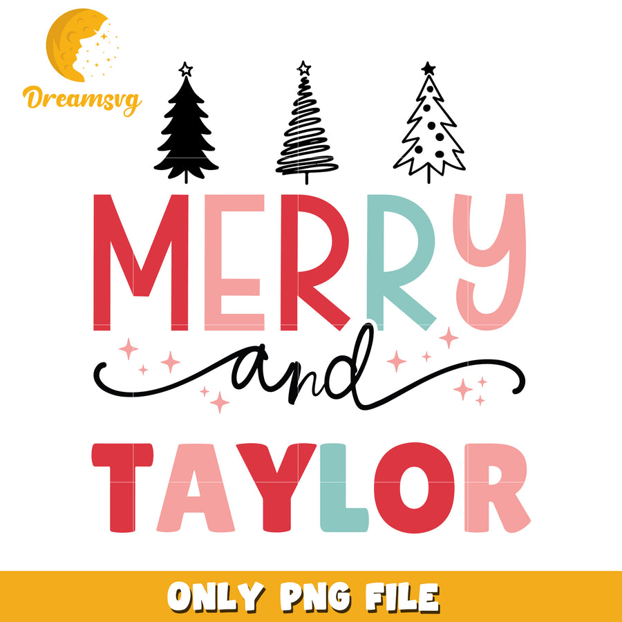 Merry and taylor font design png, swiftie png, christmas font png