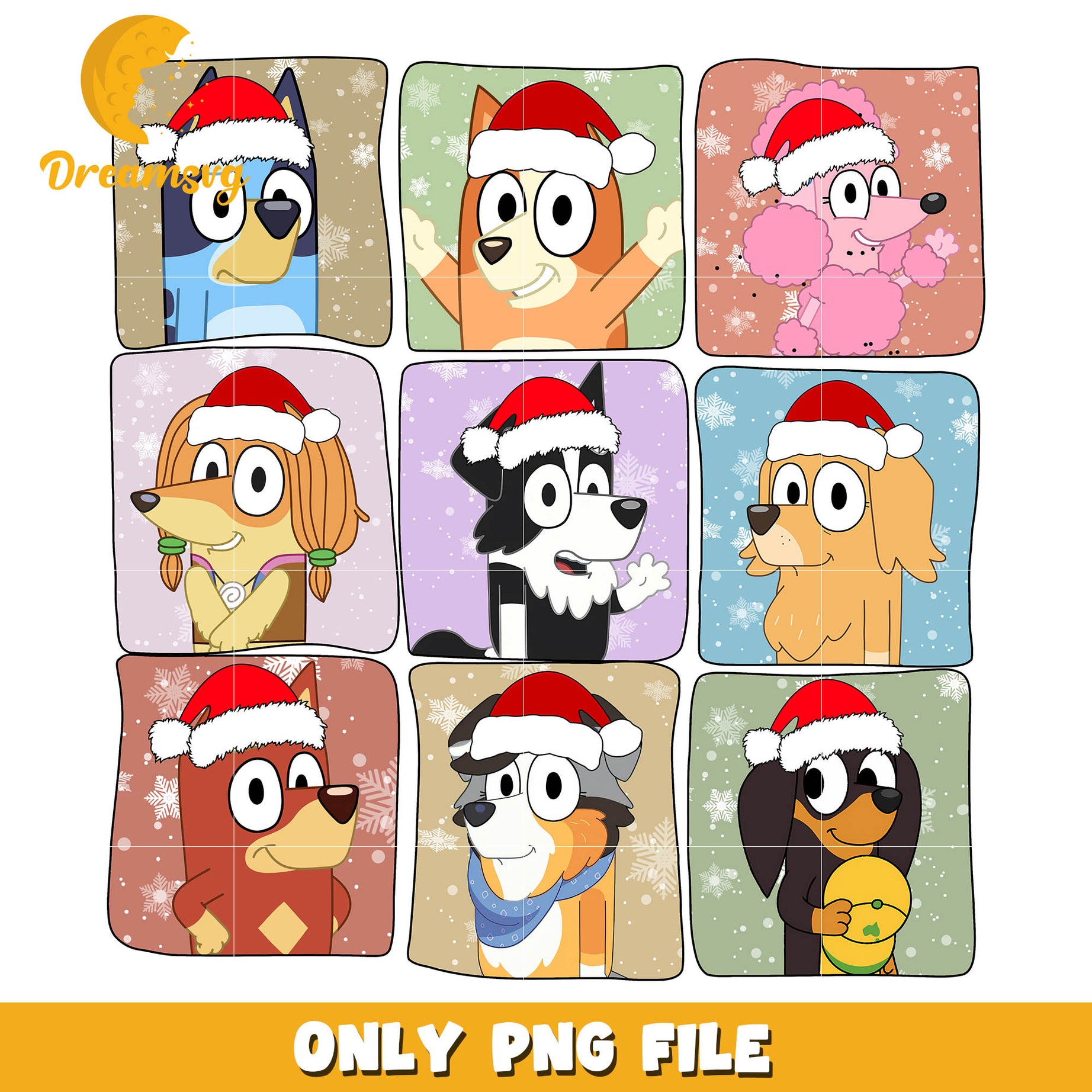 Merry christmas bluey chilli png, bluey and chilli​ png