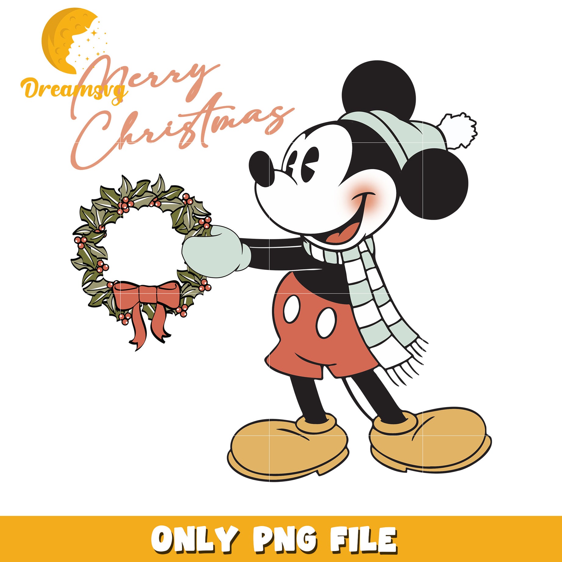 Merry christmas deisgn png, disney spirit png, cozy disney png