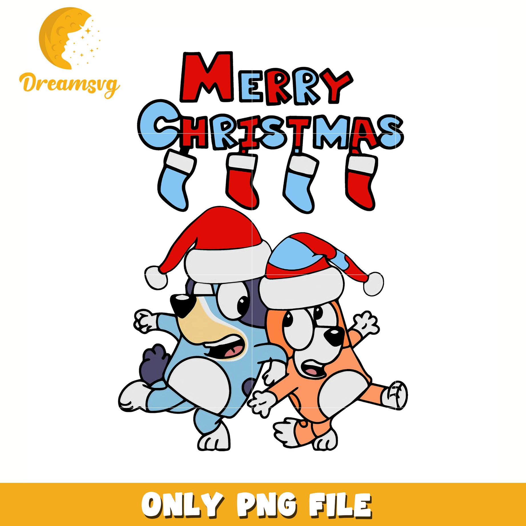 Merry christmas design png, bluey characters png, bluey png