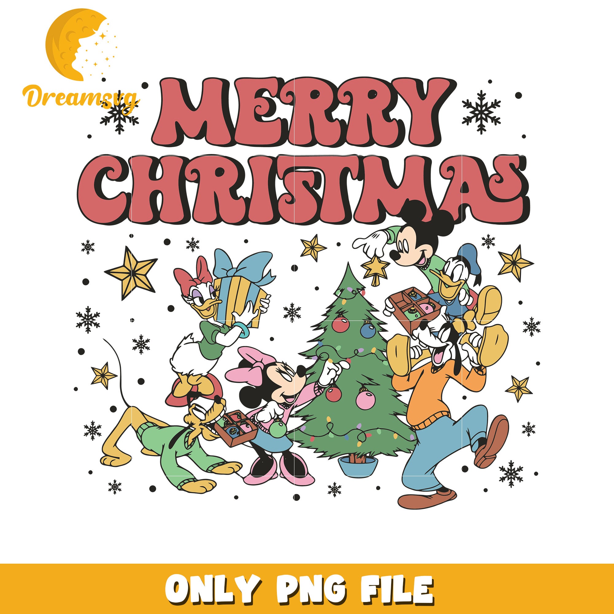 Merry christmas design png, christmas disney png, disney characters png