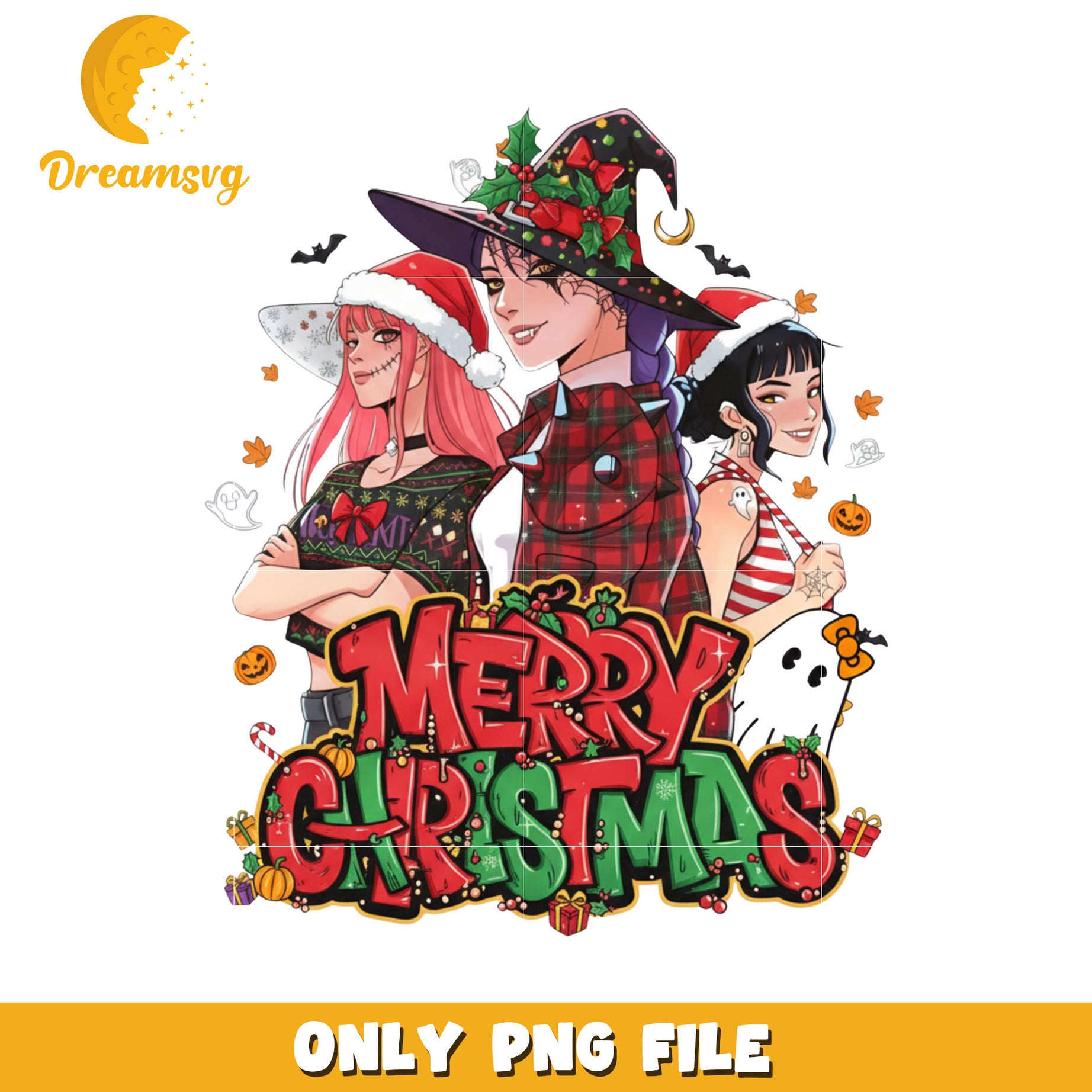 Merry christmas design png, christmas songs png, demon hunters png