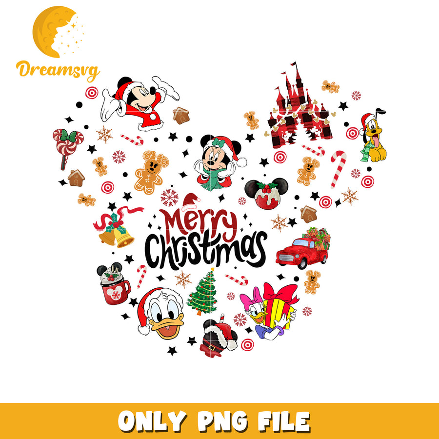 Merry christmas disney png, holiday cheer png, disney festive png