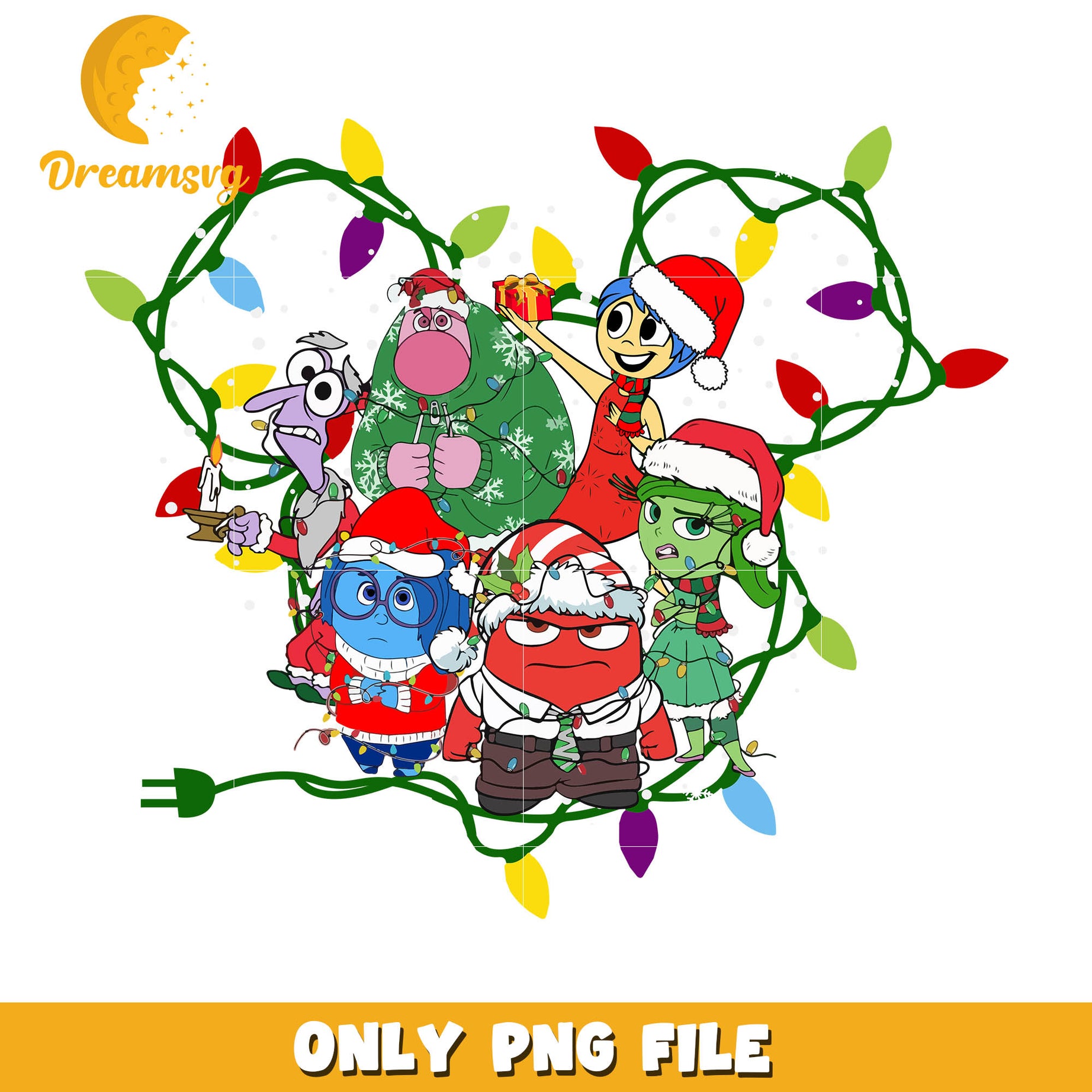 Merry christmas inside out 2 png, inside out characters​ png