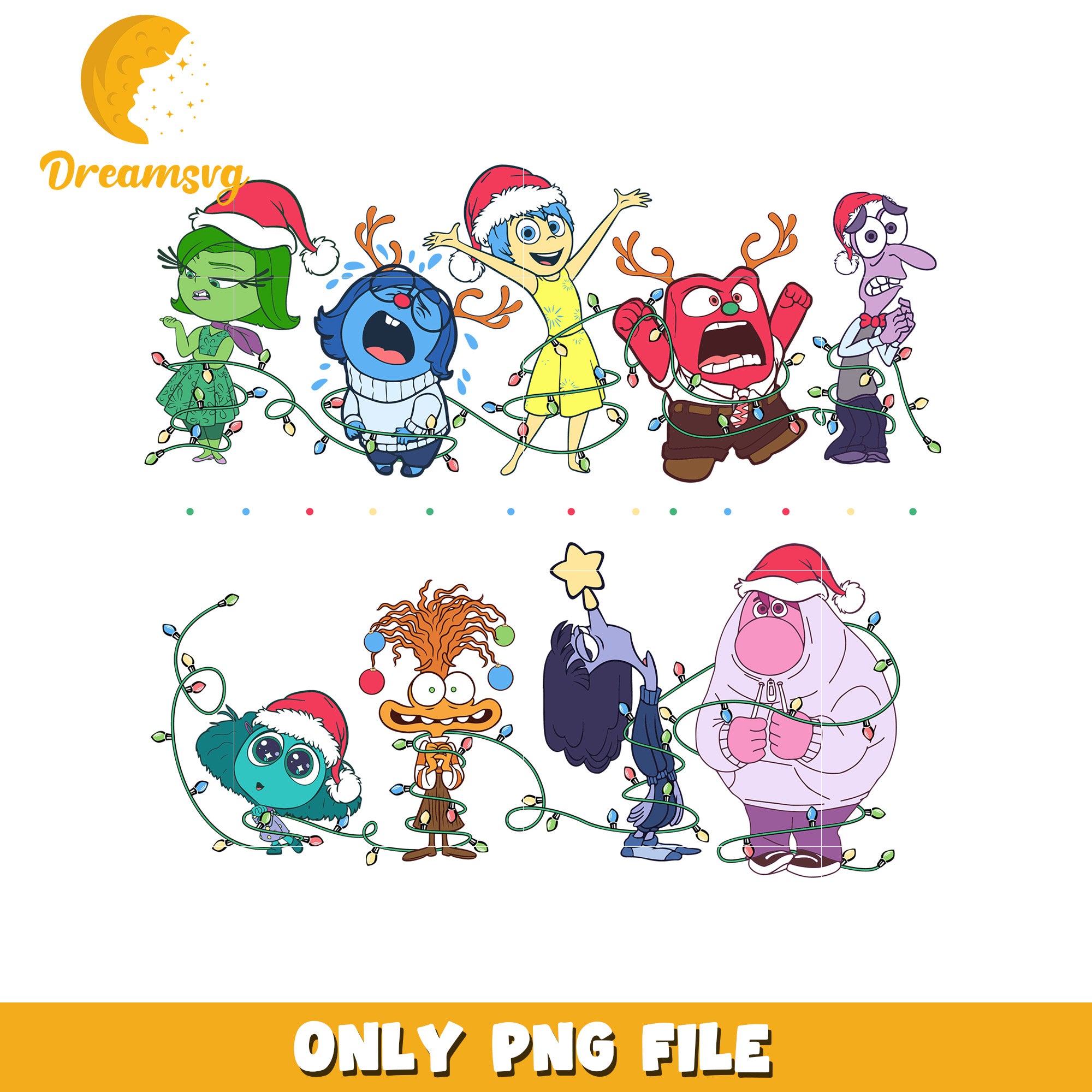 Merry christmas inside out png, christmas sparkle png, disney winter png