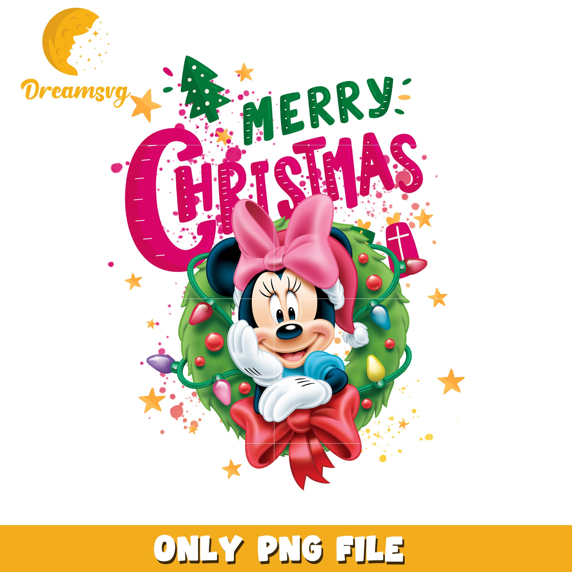 Merry christmas minnie png, holiday cheer png, disney festive png