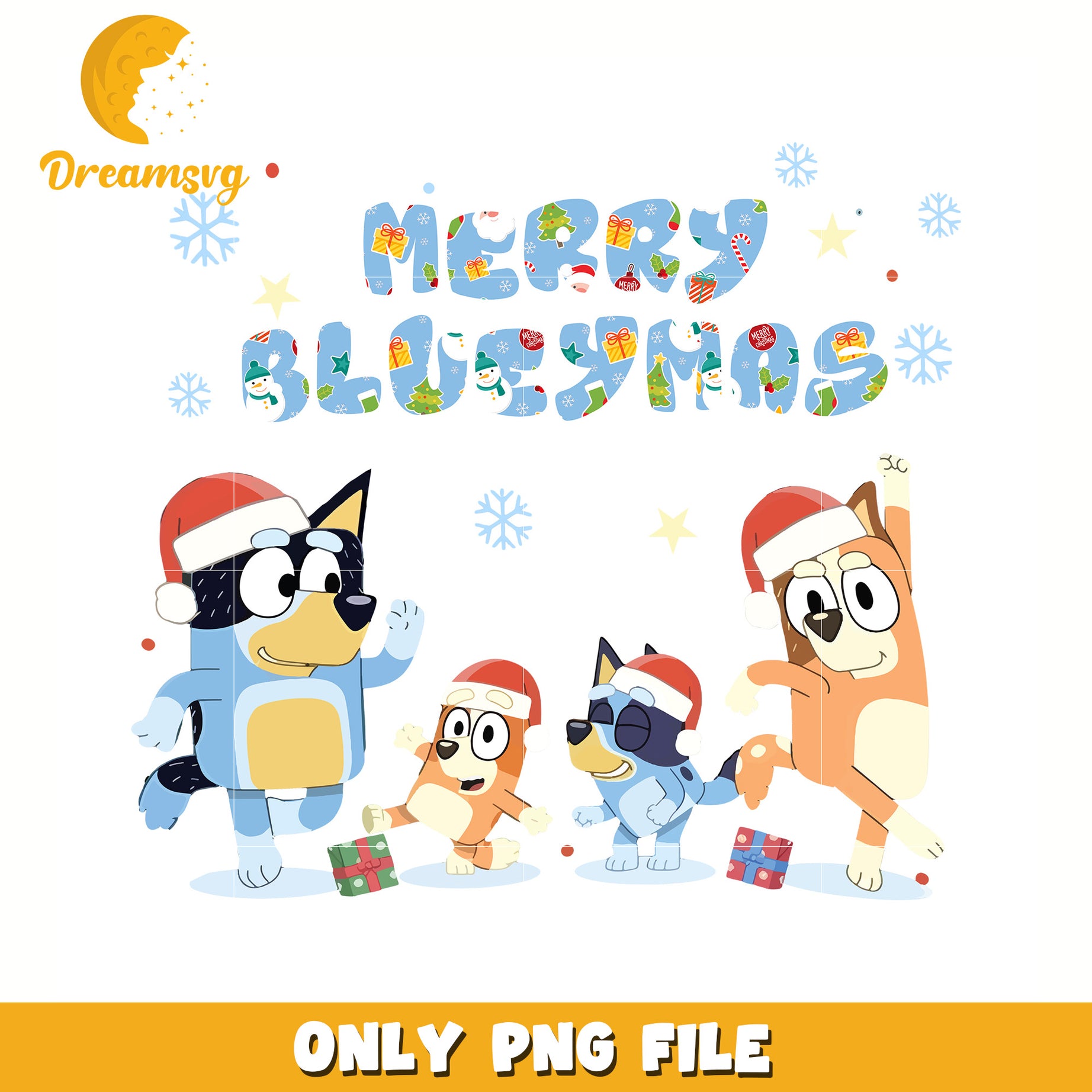 Merry christmas png, bluey characters png, bluey png