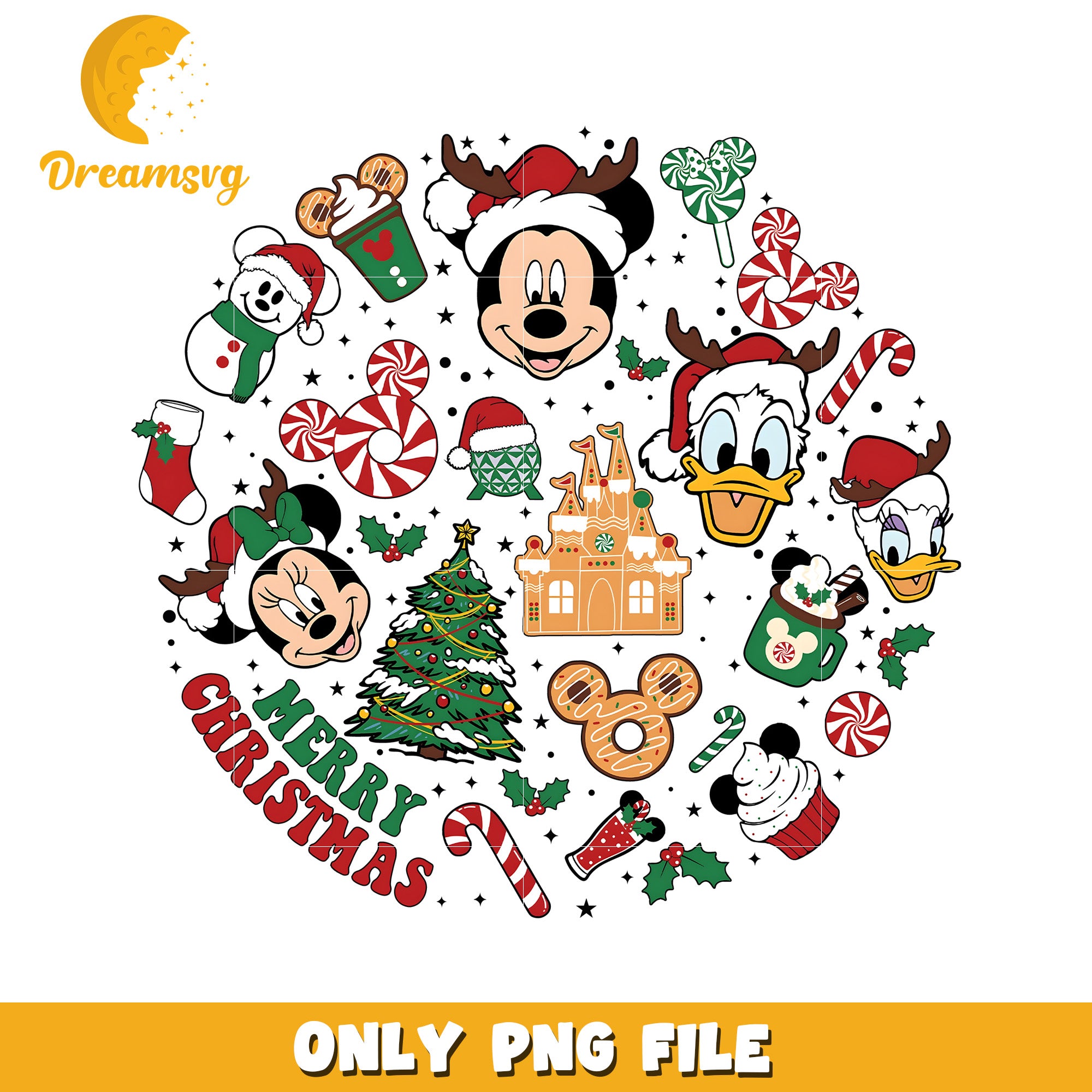 Merry christmas png, christmas png, mickey friends png