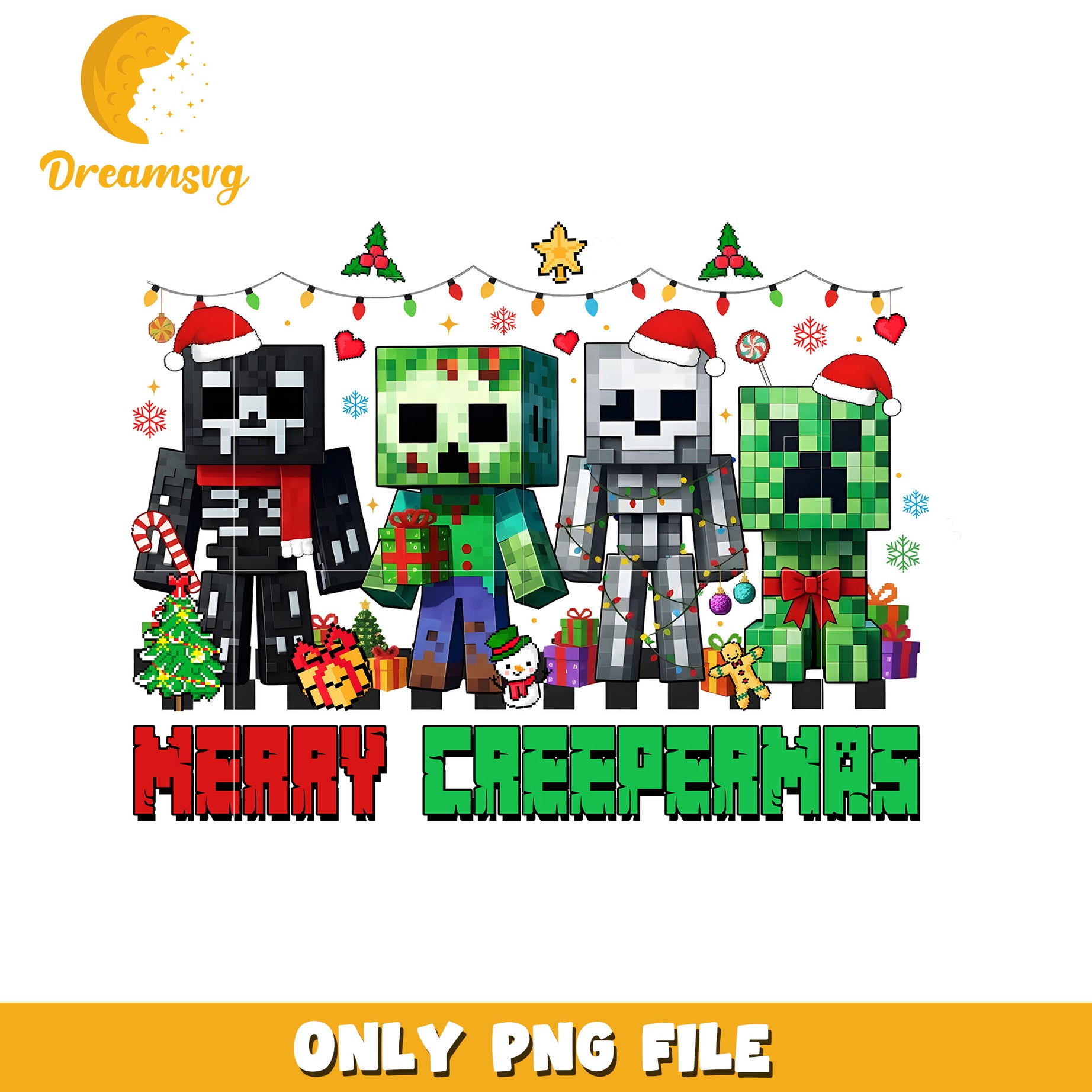Merry christmas png, christmas wreath png, minecraft png