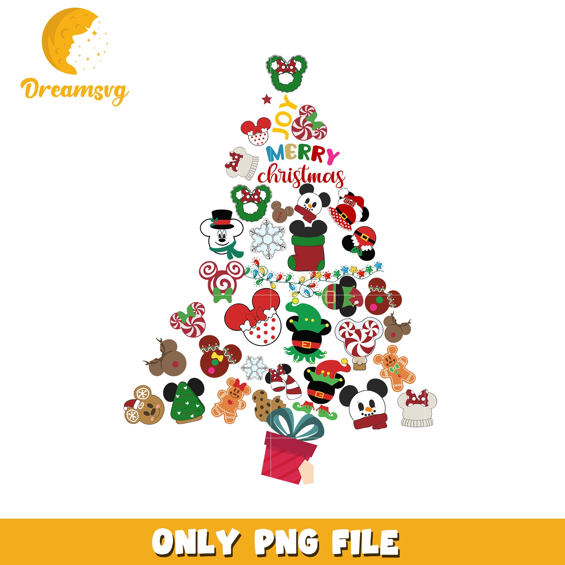 Merry christmas png, festive disney png, winter wonderland png