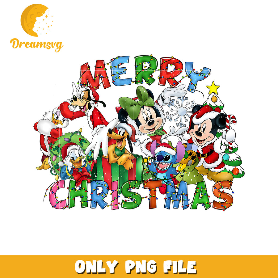 Merry christmas png, spirit christmas png, disney characters png