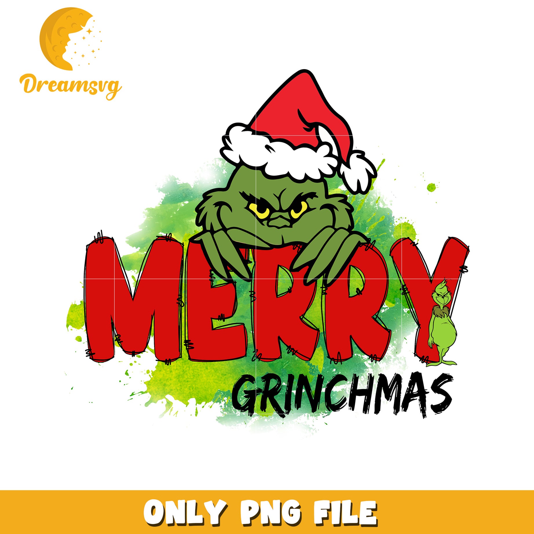Merry grinchmas illustration png, grinch green​ png, grinch logo png