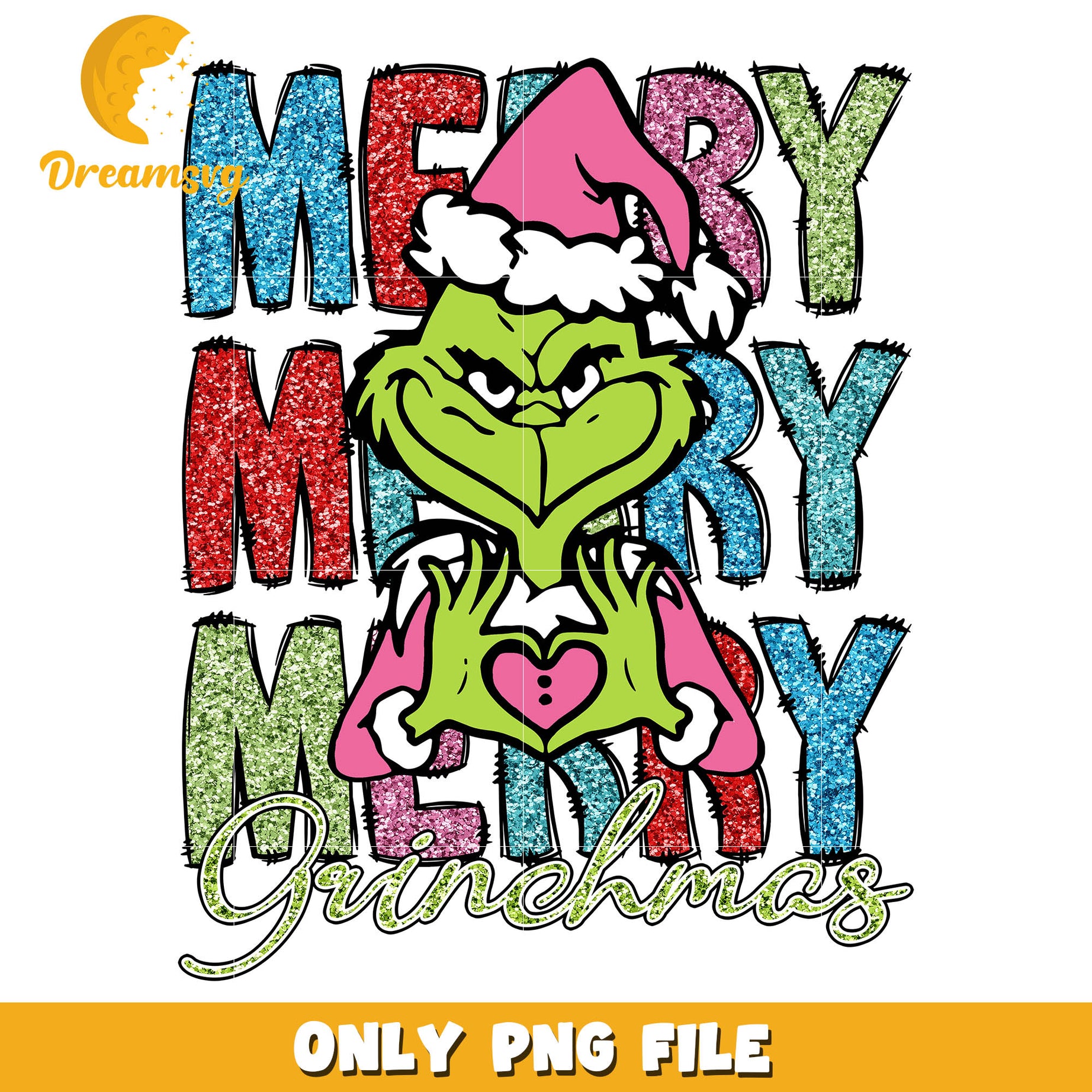 Merry merry merry grinchmas png, grinch hands heart​ png