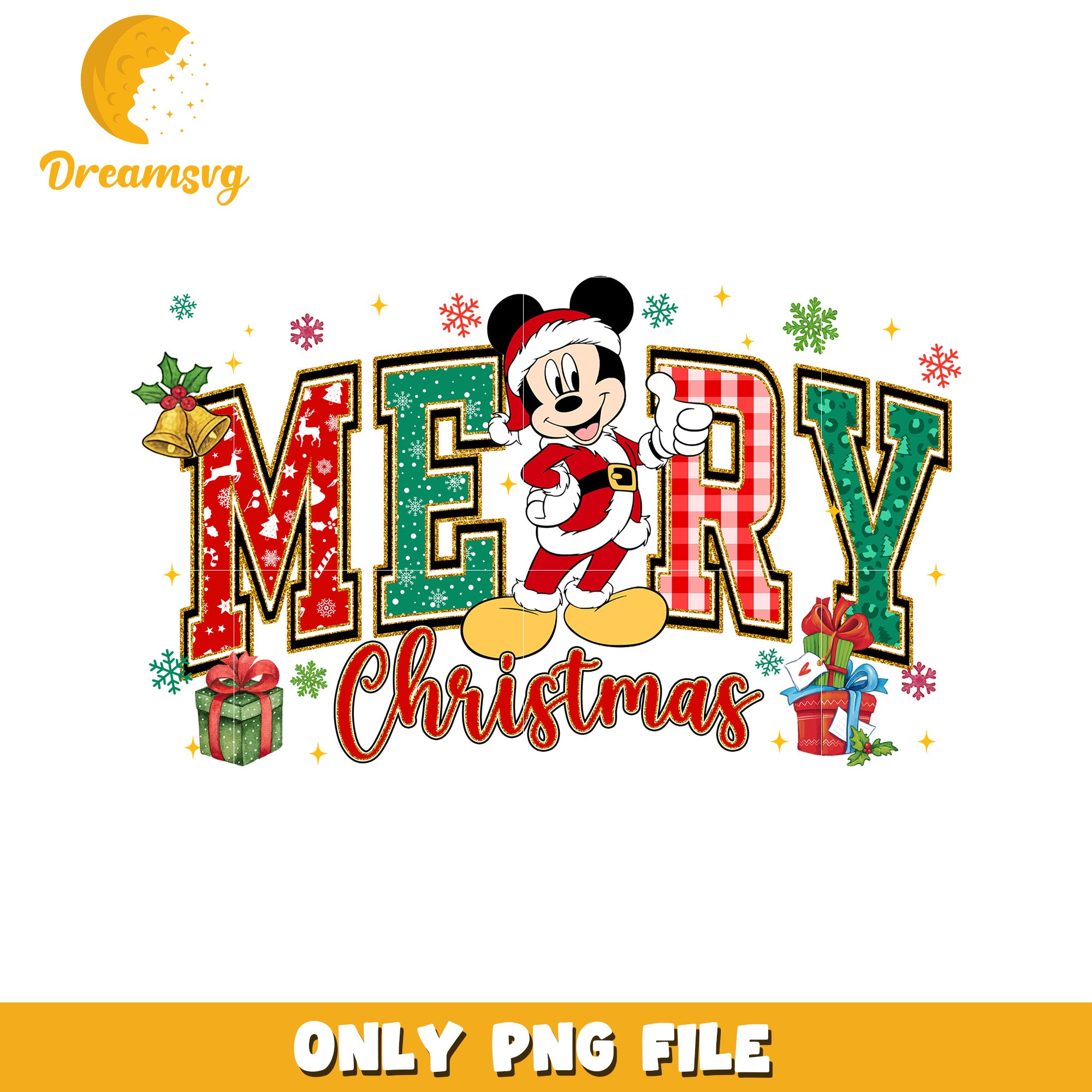 Merry mickey png, christmas sparkle png, disney winter png