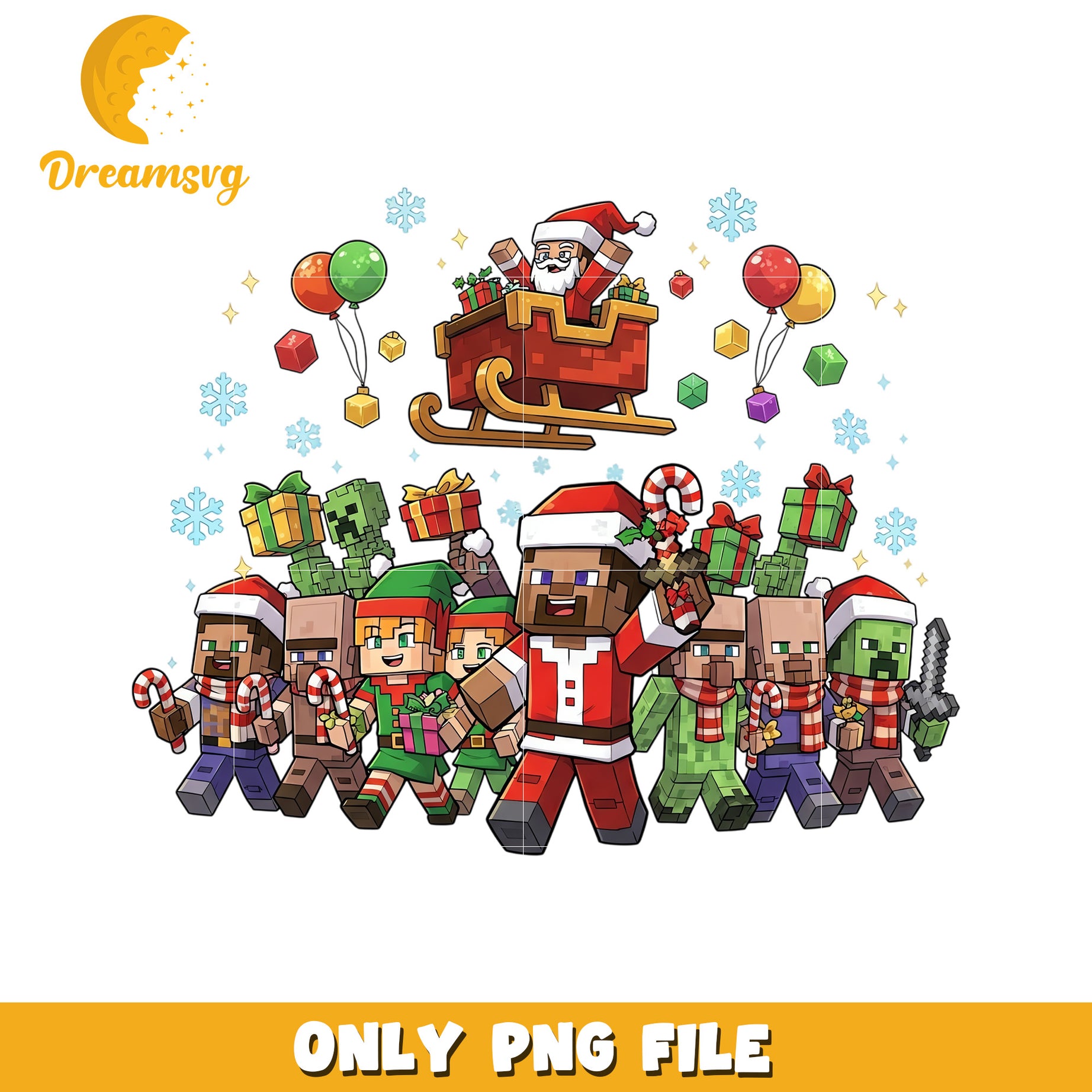 Merry minecraft png, christmas music​ png, christmas​ decor png