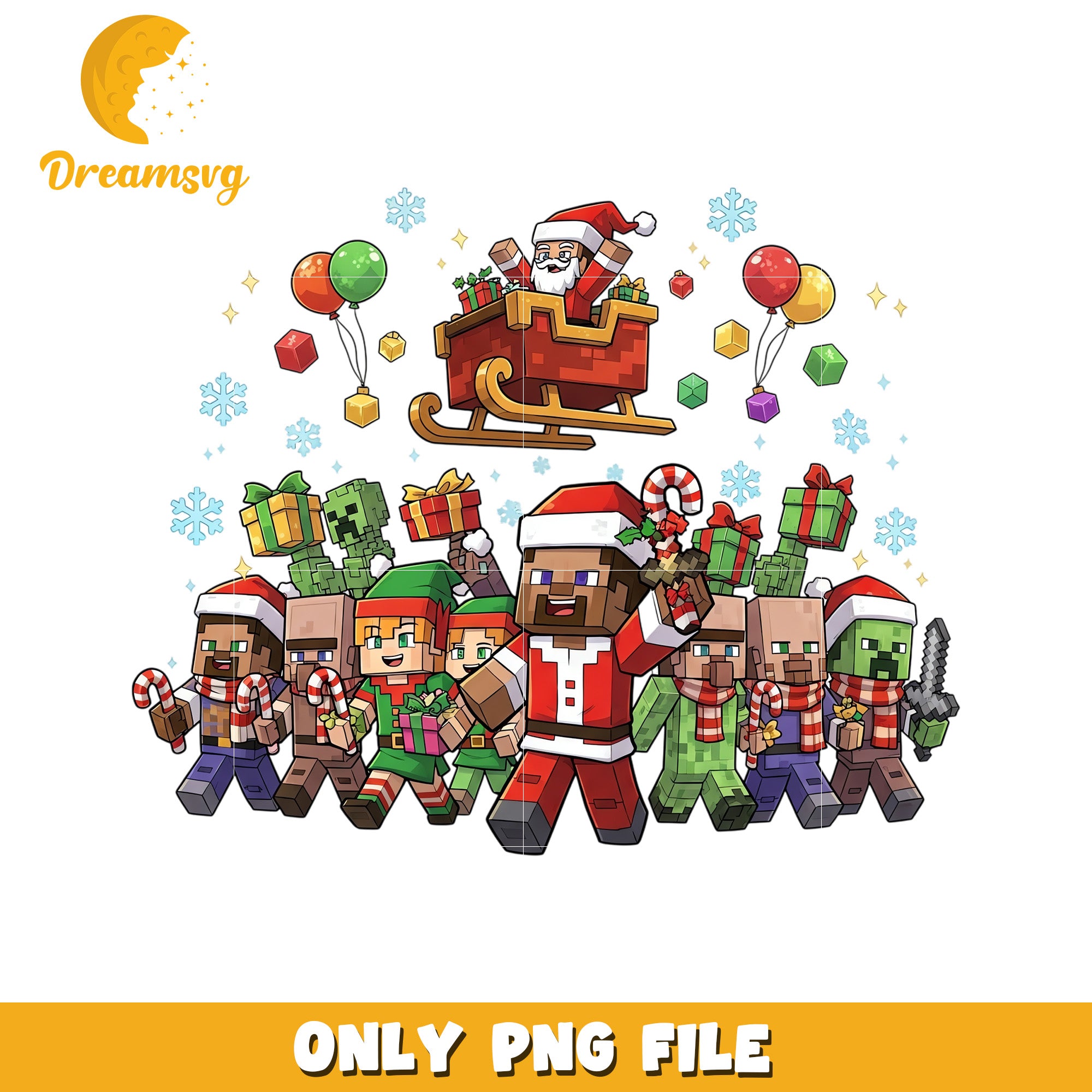 Merry minecraft png, christmas music​ png, christmas​ decor png