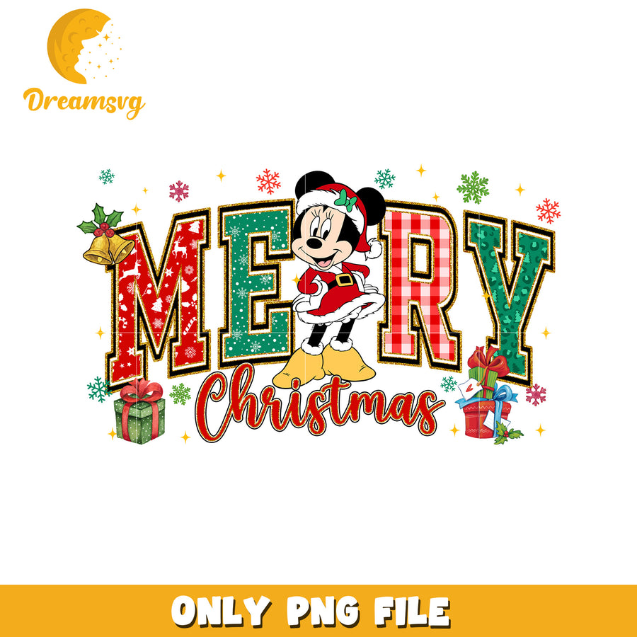 Merry minnie png, christmas sparkle png, disney winter png