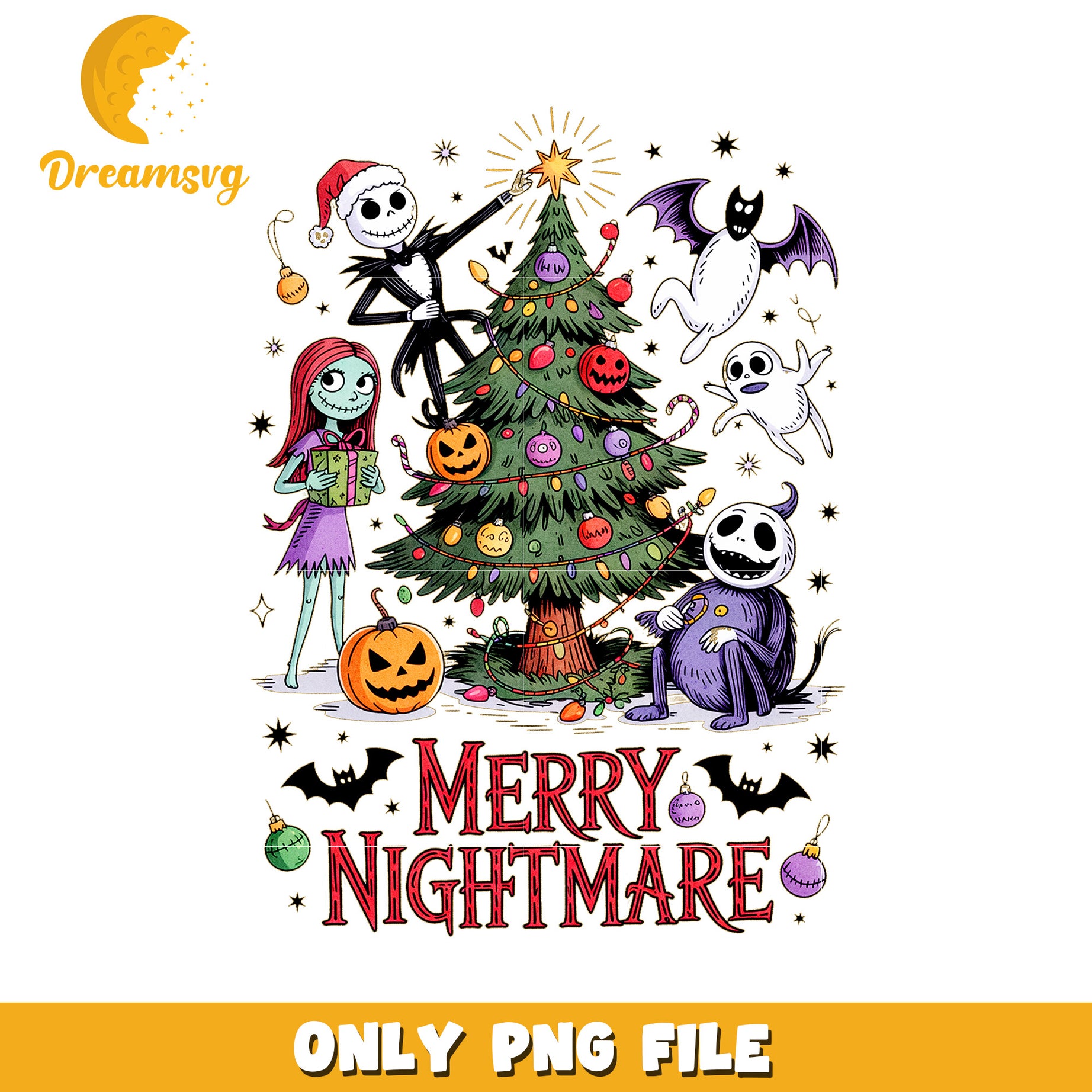 Merry nightmare png, merry christmas​ png, christmas bell png