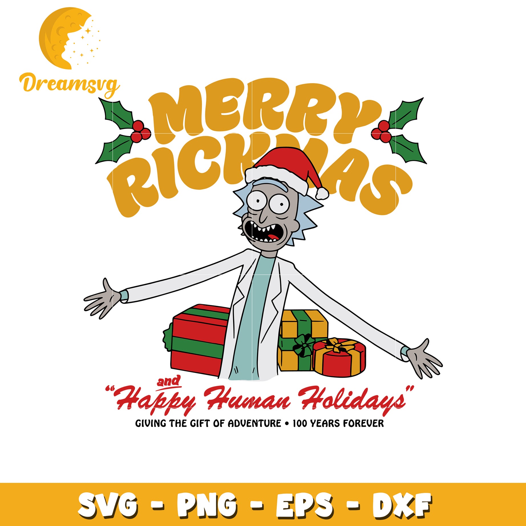 Merry rickmas happy human holidays svg, Rick and Morty svg