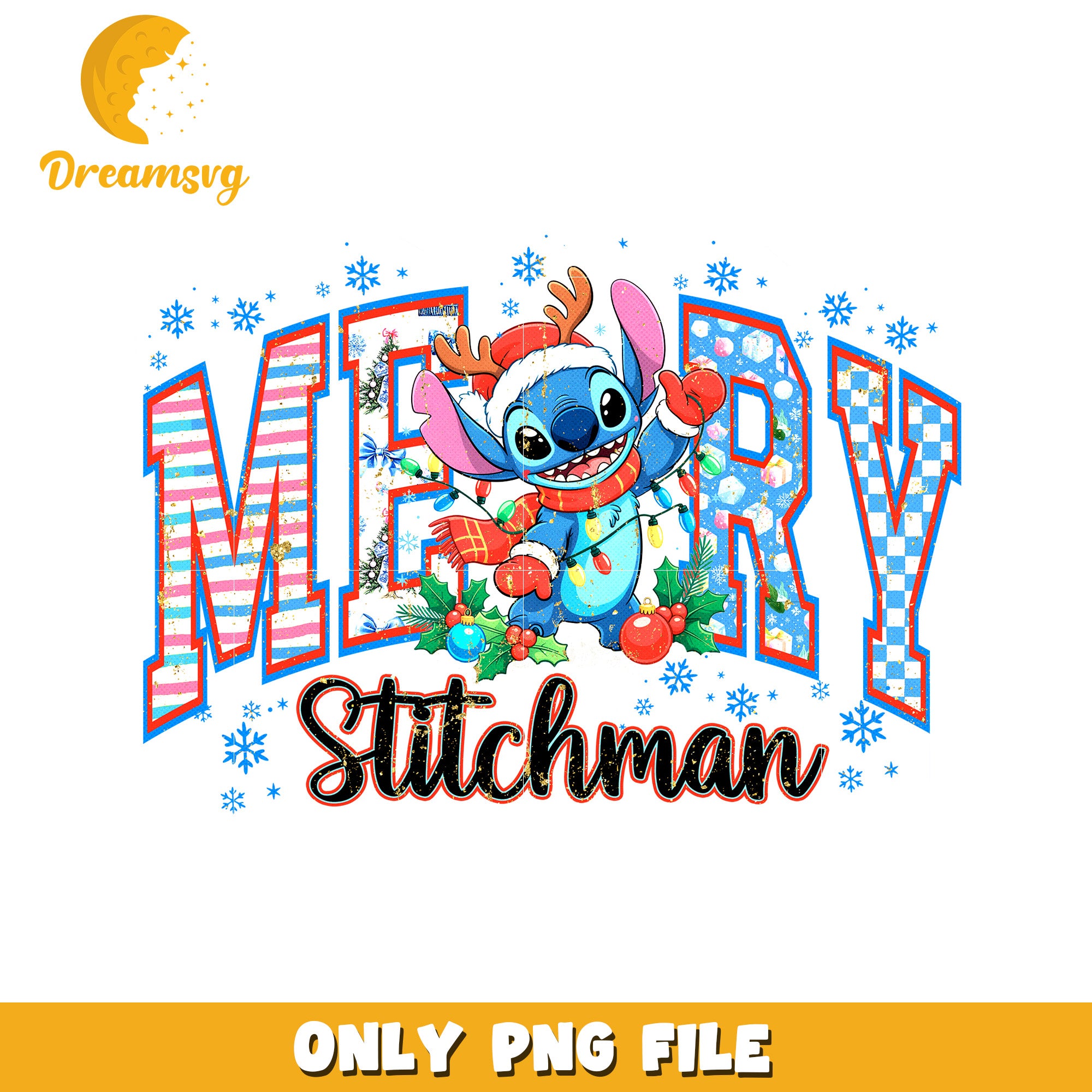 Merry stitchman png, merry christmas​ png, christmas bell png