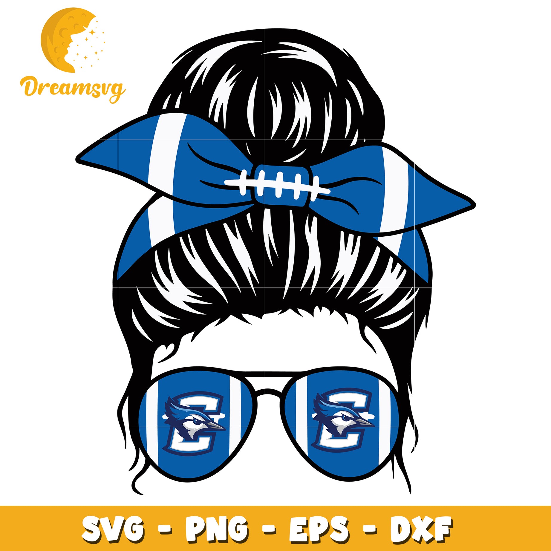 Messy Bun SVG Football Mom Sunglasses