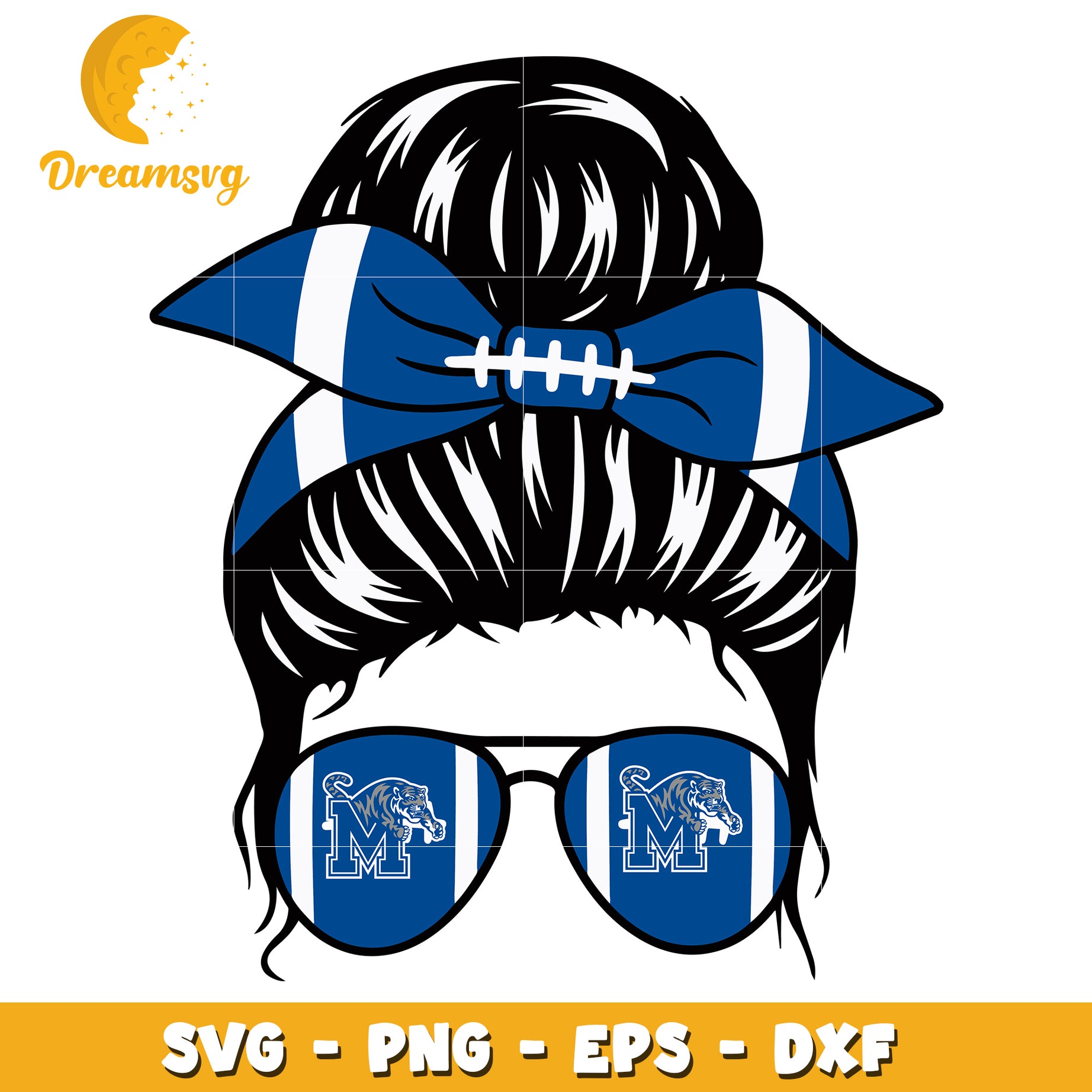 Messy Bun SVG Football Mom Sunglasses