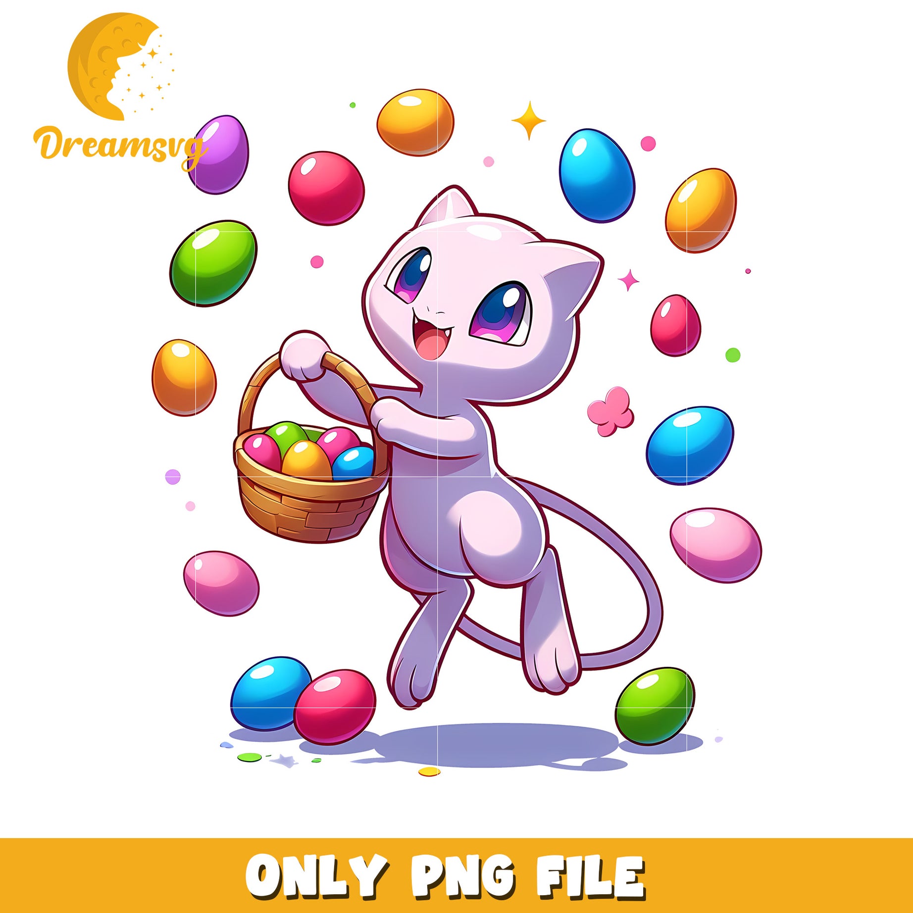 Mew pokemon easter eggs png, easter eggs png, pokemon character png