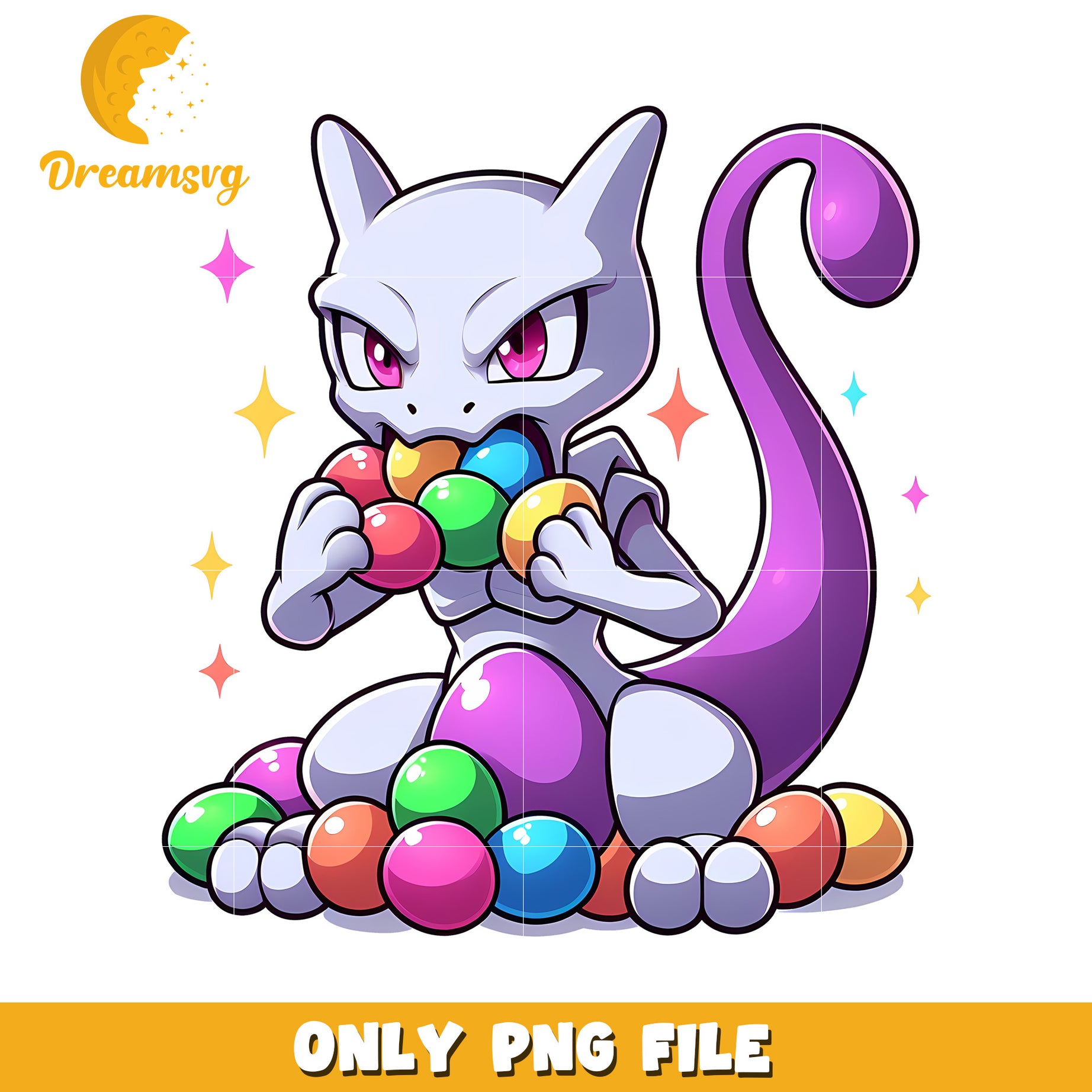 Mewtwo pokemon easter eggs png, easter eggs png, pokemon cartoon png