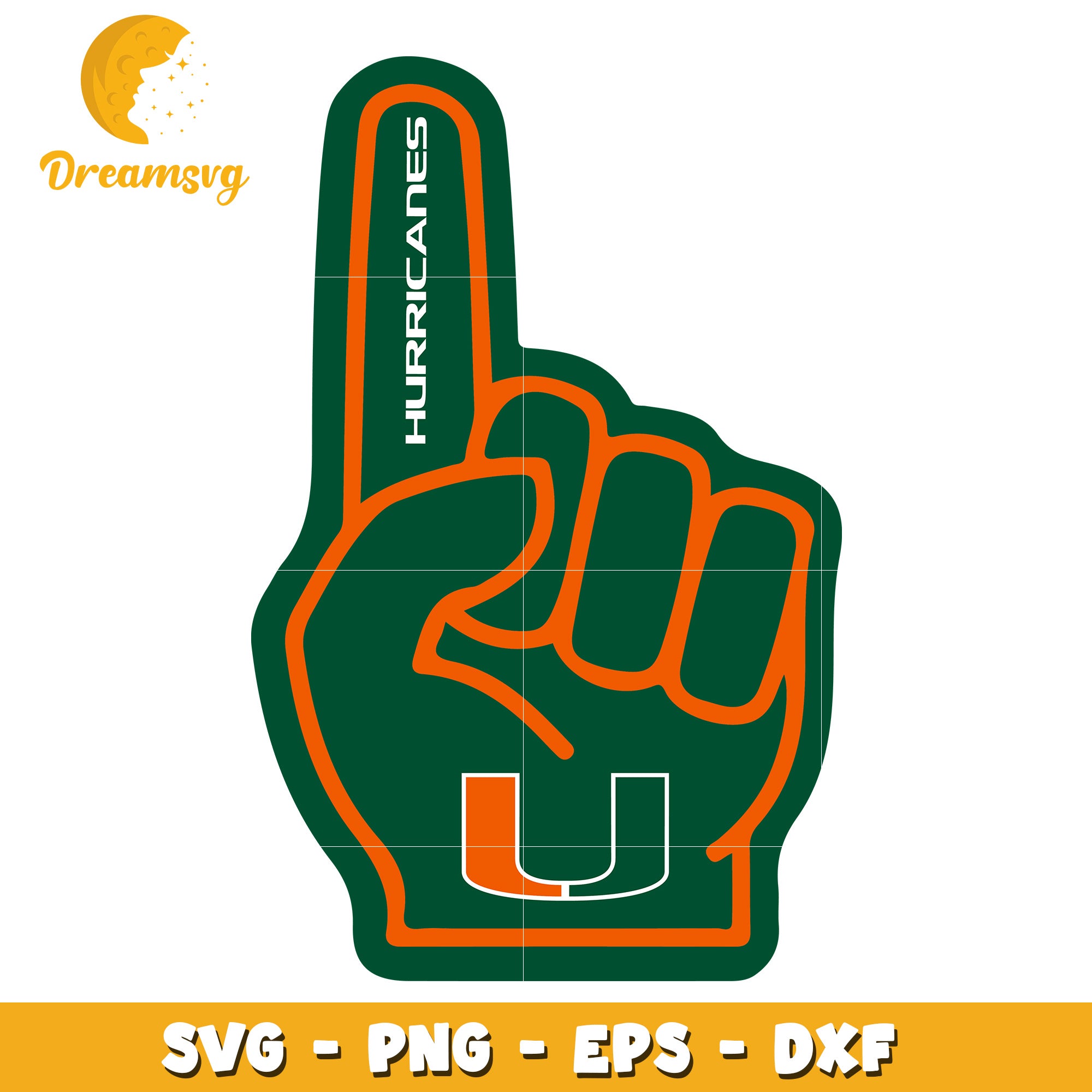 Miami Hurricanes Foam Finger SVG PNG