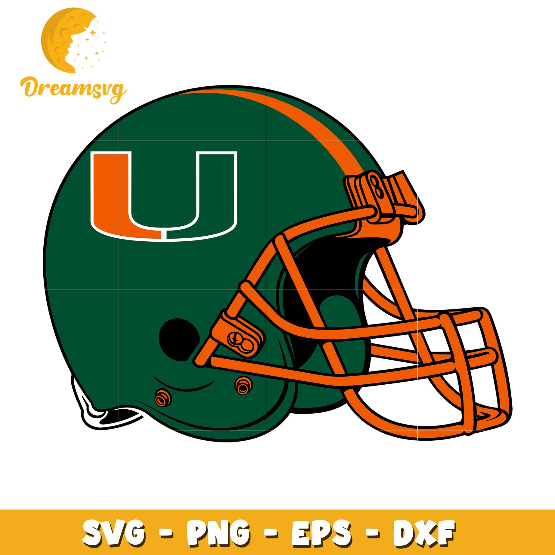 Miami Hurricanes Football Helmet SVG PNG EPS DXF