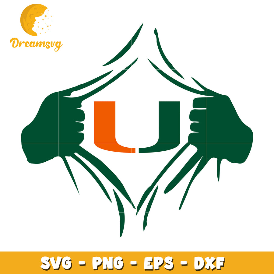 Miami Hurricanes Hands SVG Design for Sports Fans Decor