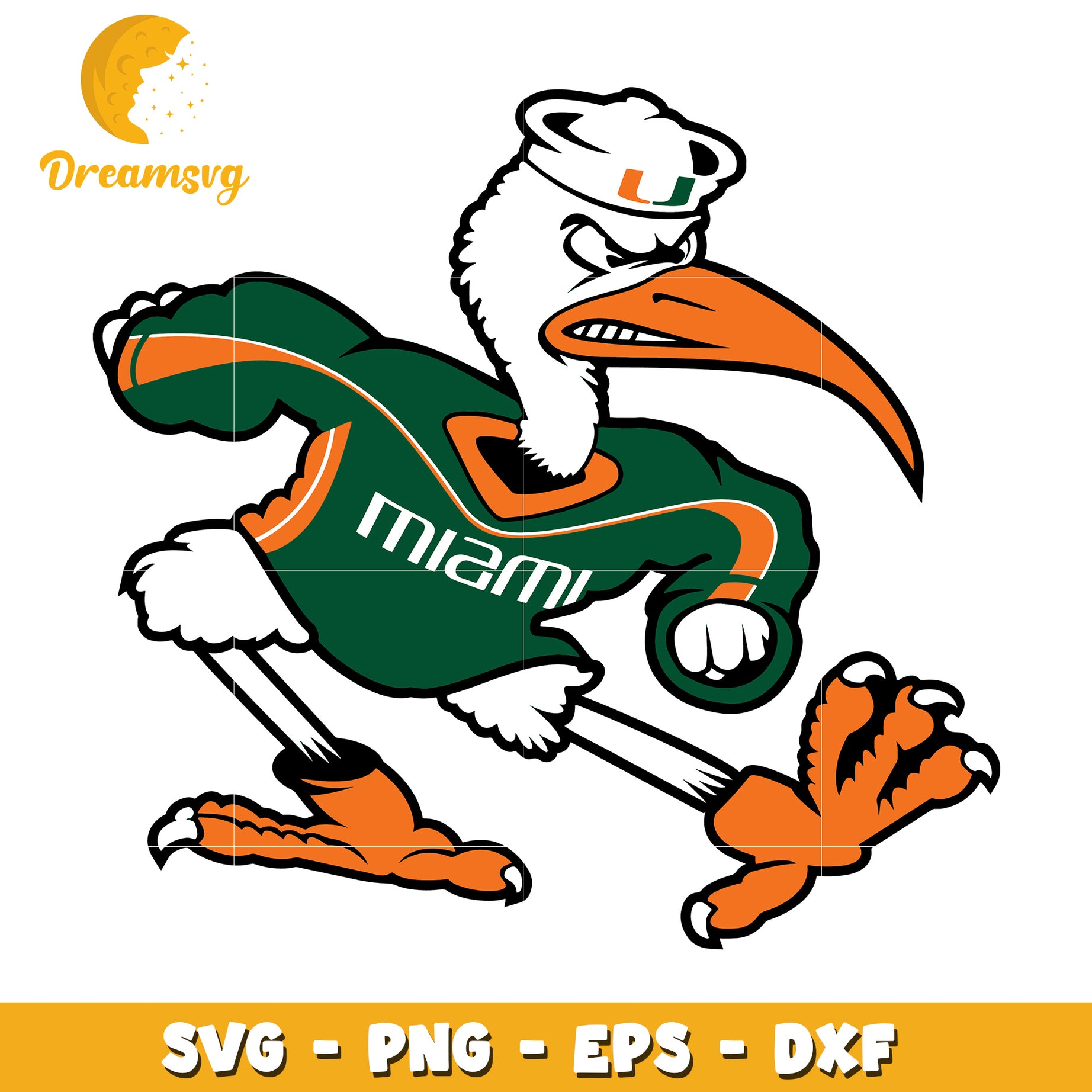 Miami Hurricanes Ibis SVG PNG EPS DXF