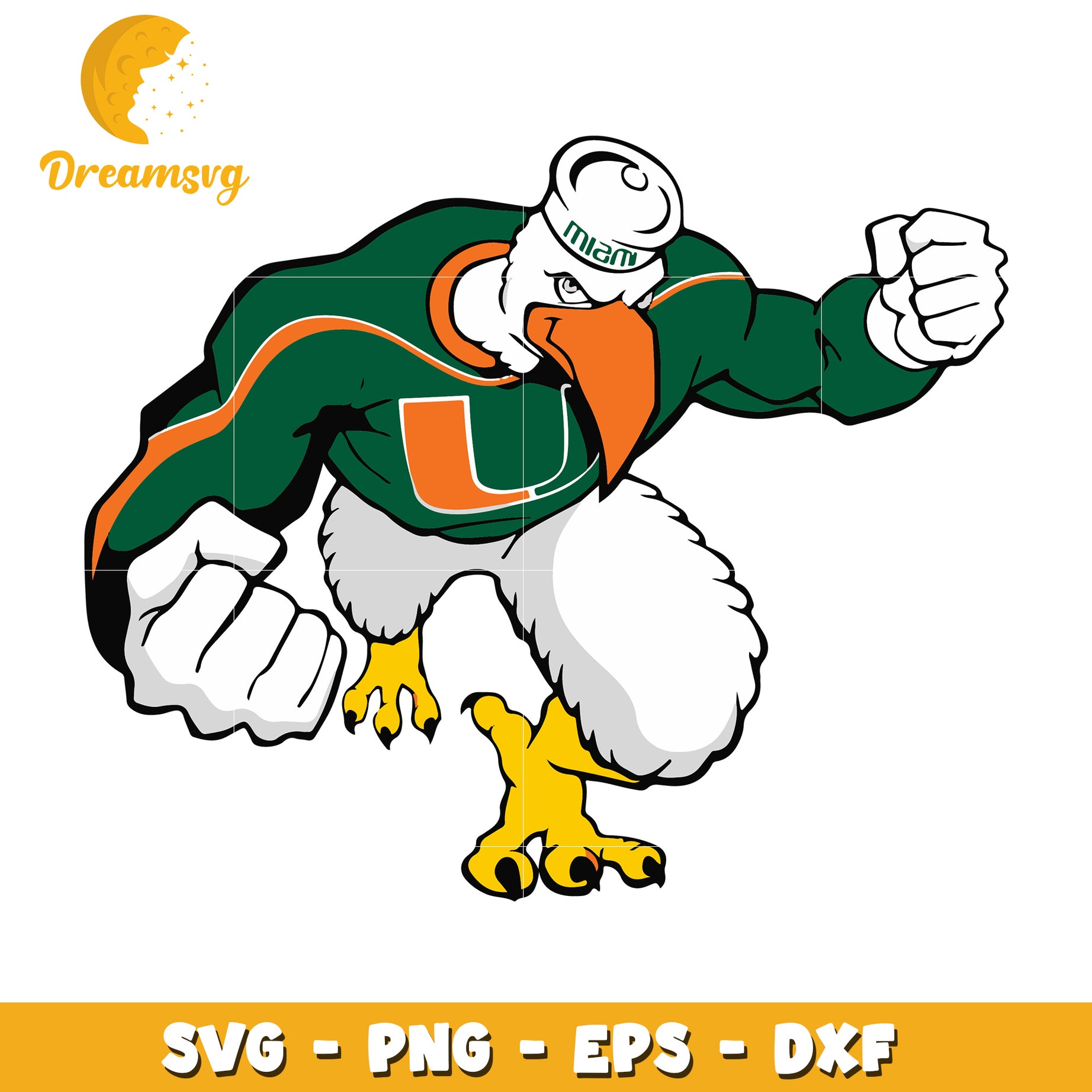 Miami Hurricanes Mascot SVG PNG EPS DXF