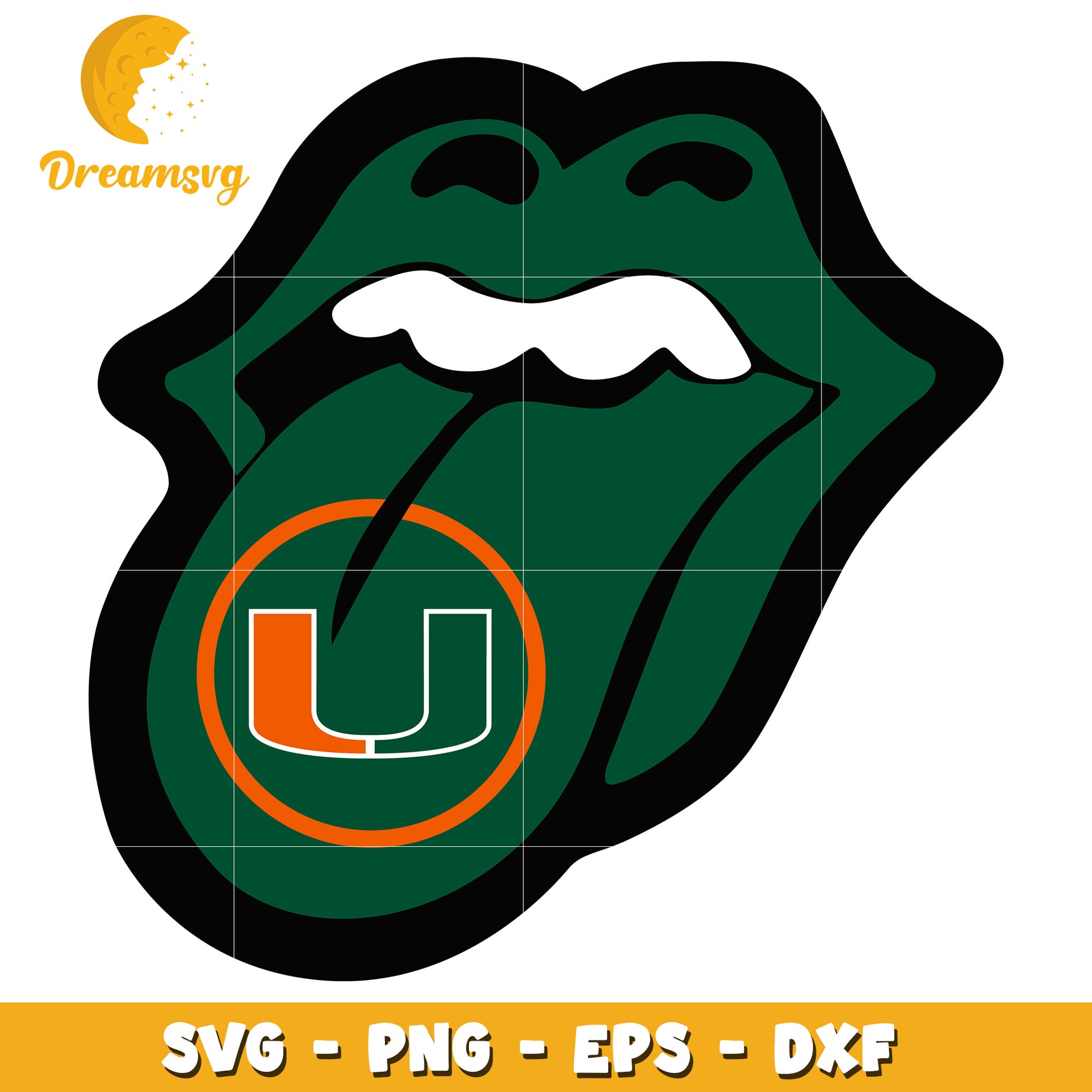 Miami Hurricanes Rolling Stones SVG