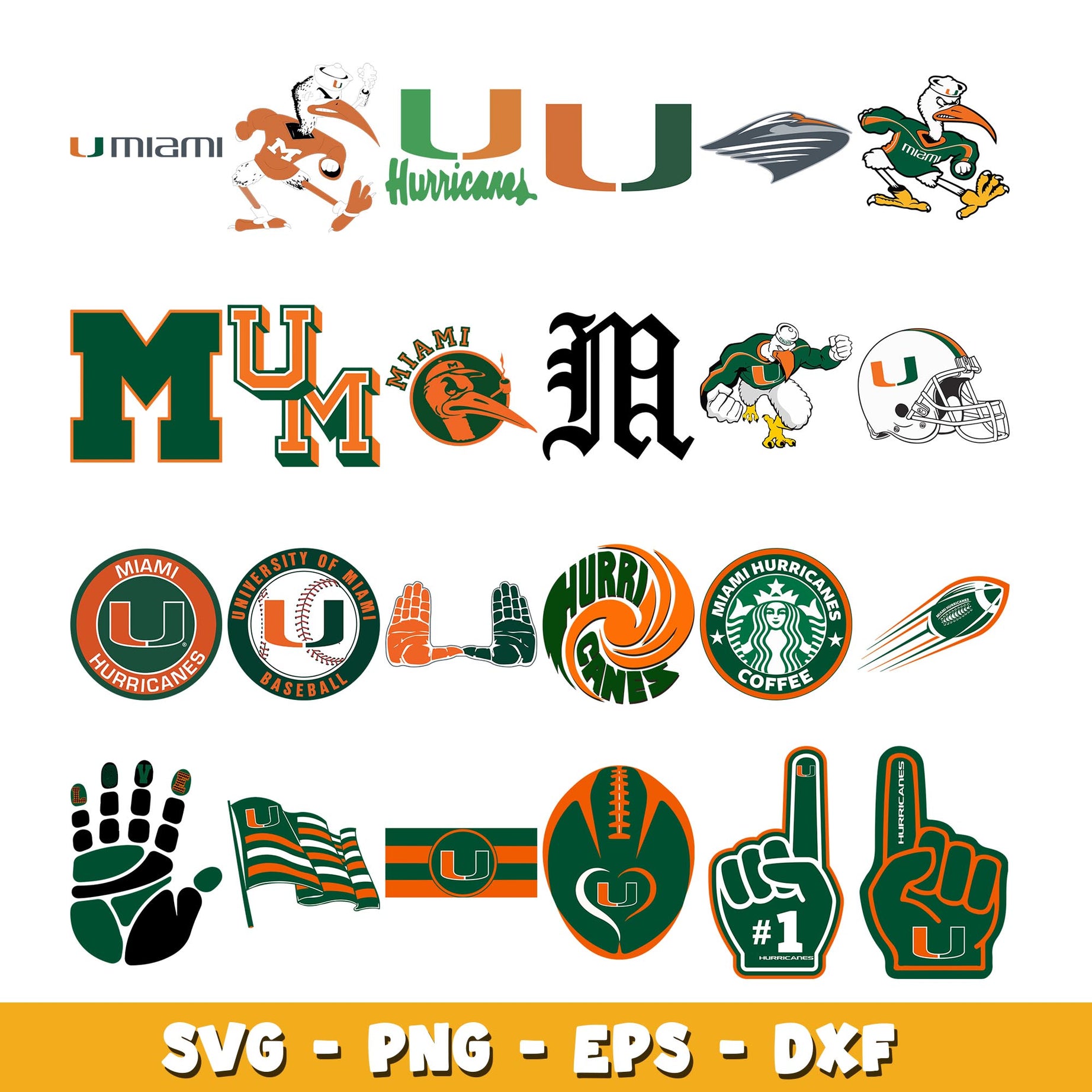 Miami Hurricanes Bundle svg, Miami Hurricanes logo svg, ncaa svg  