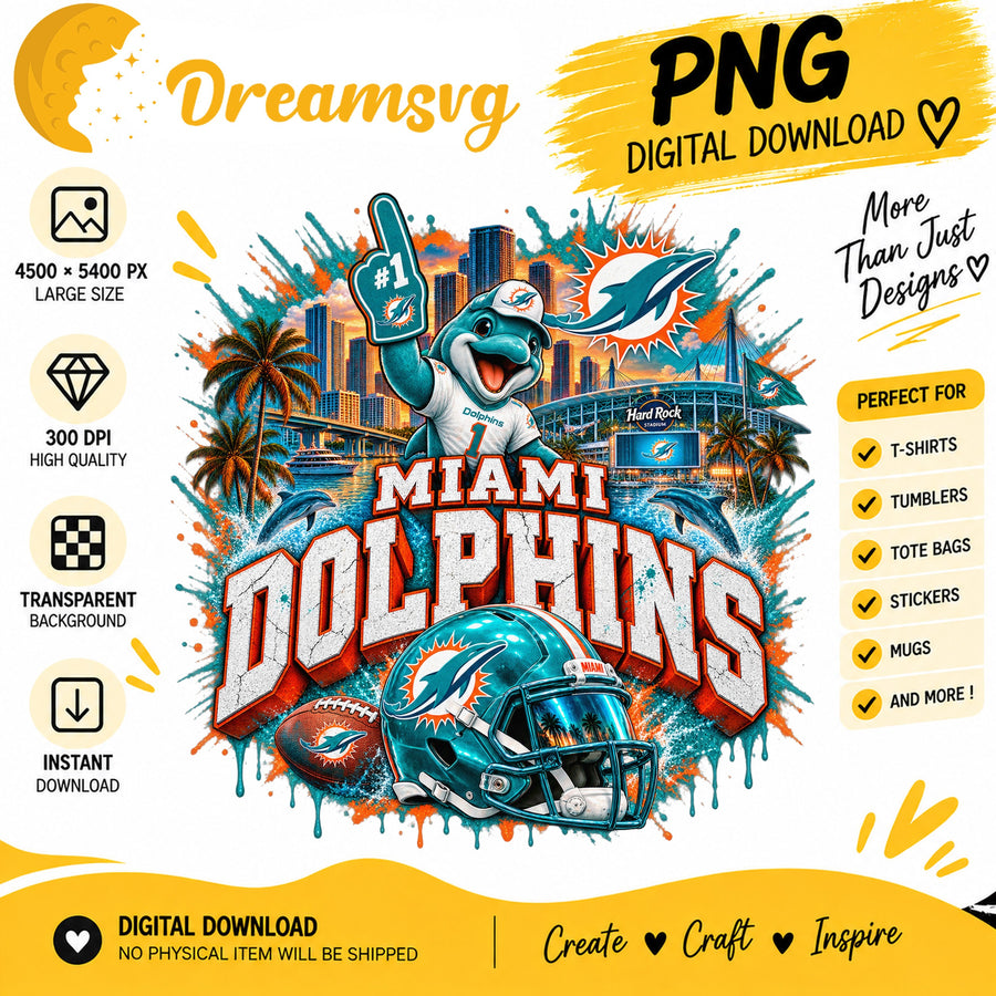 Miami Dolphins Mascot Football Helmet Paint Splash PNG