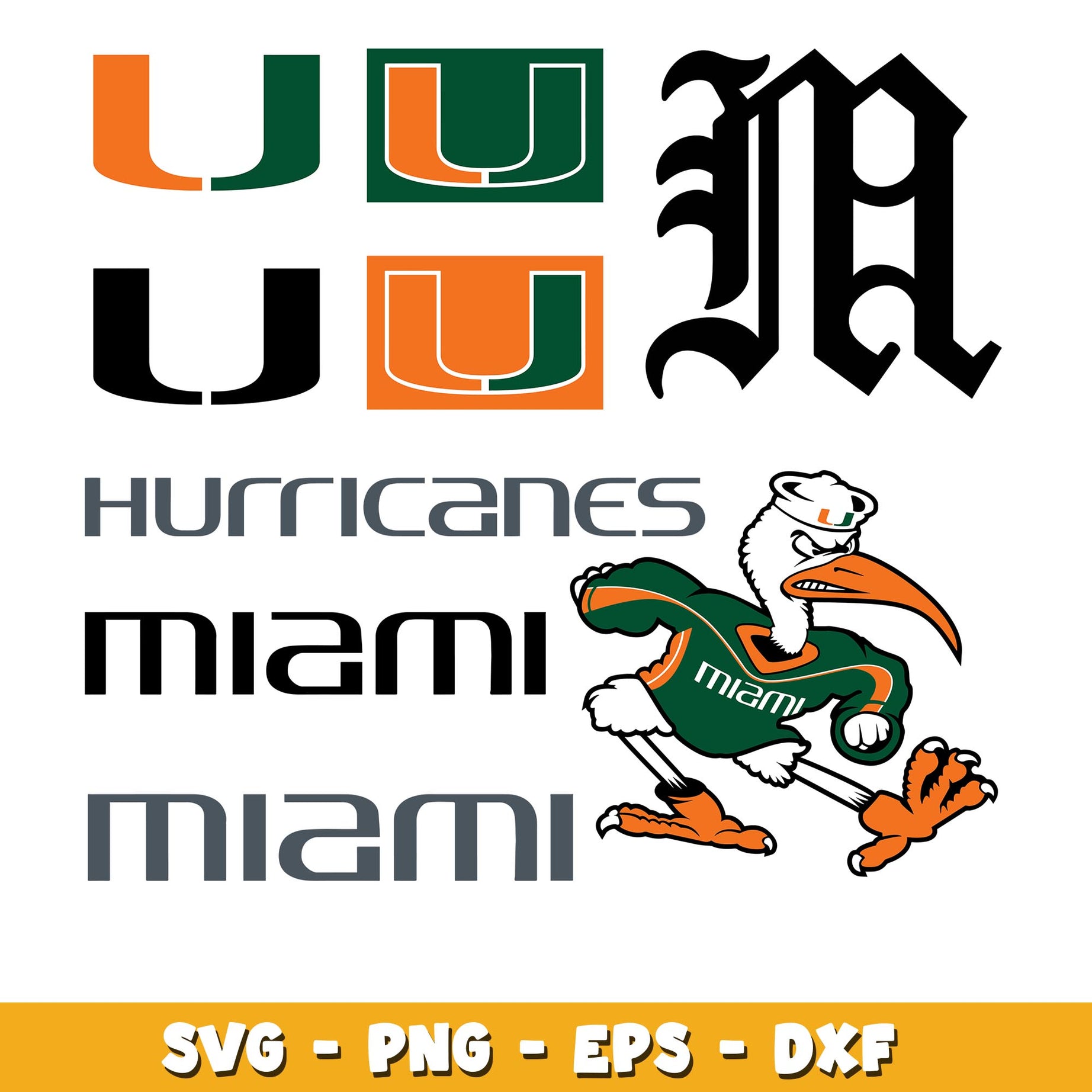 Miami Hurricanes logo Bundle svg, Miami Hurricanes logo svg, ncaa svg 