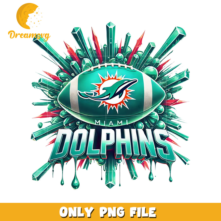 Miami dolphins ball design png, nfl balll png, nfl teams png