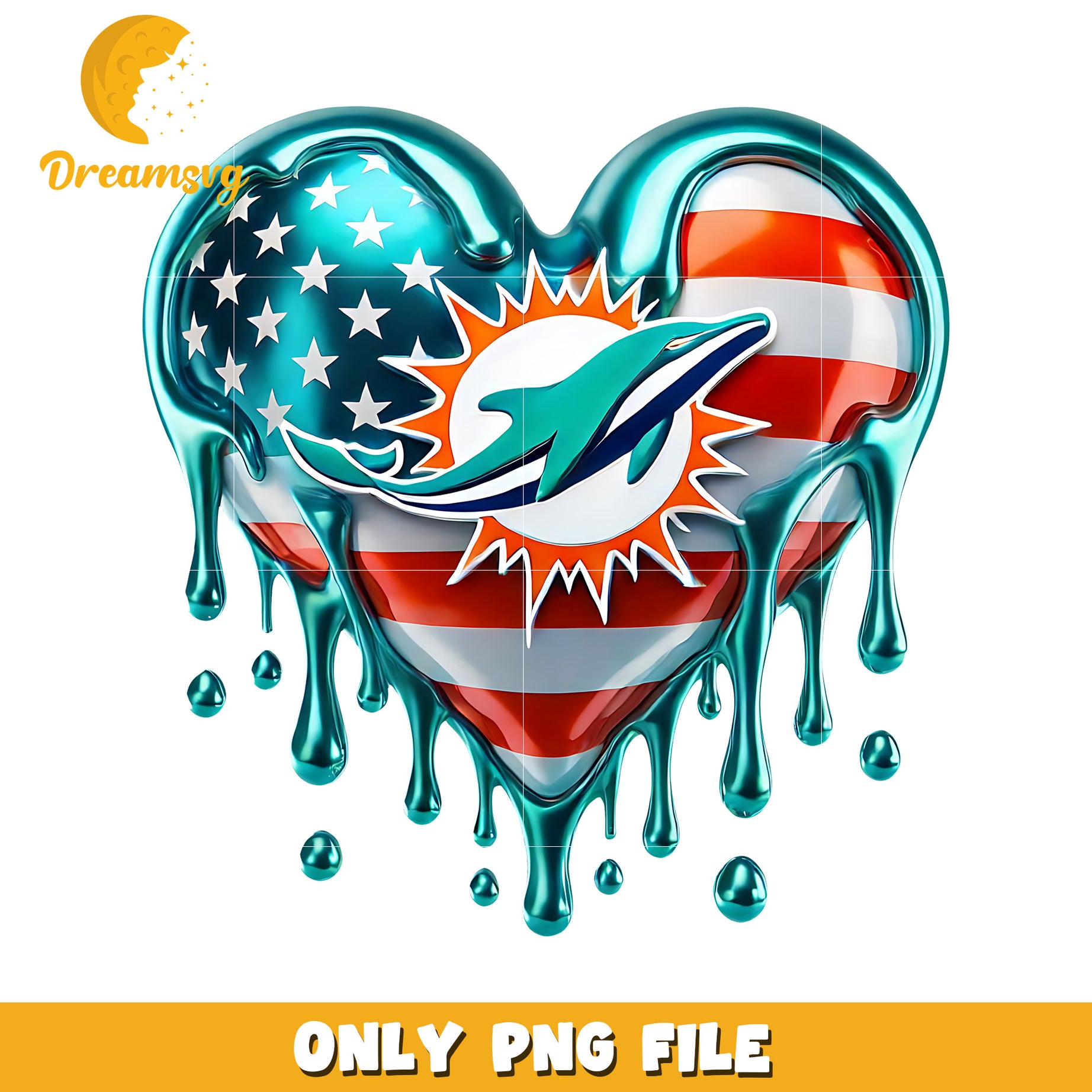 Miami dolphins heart png, nfl league png, nfl 2025 png