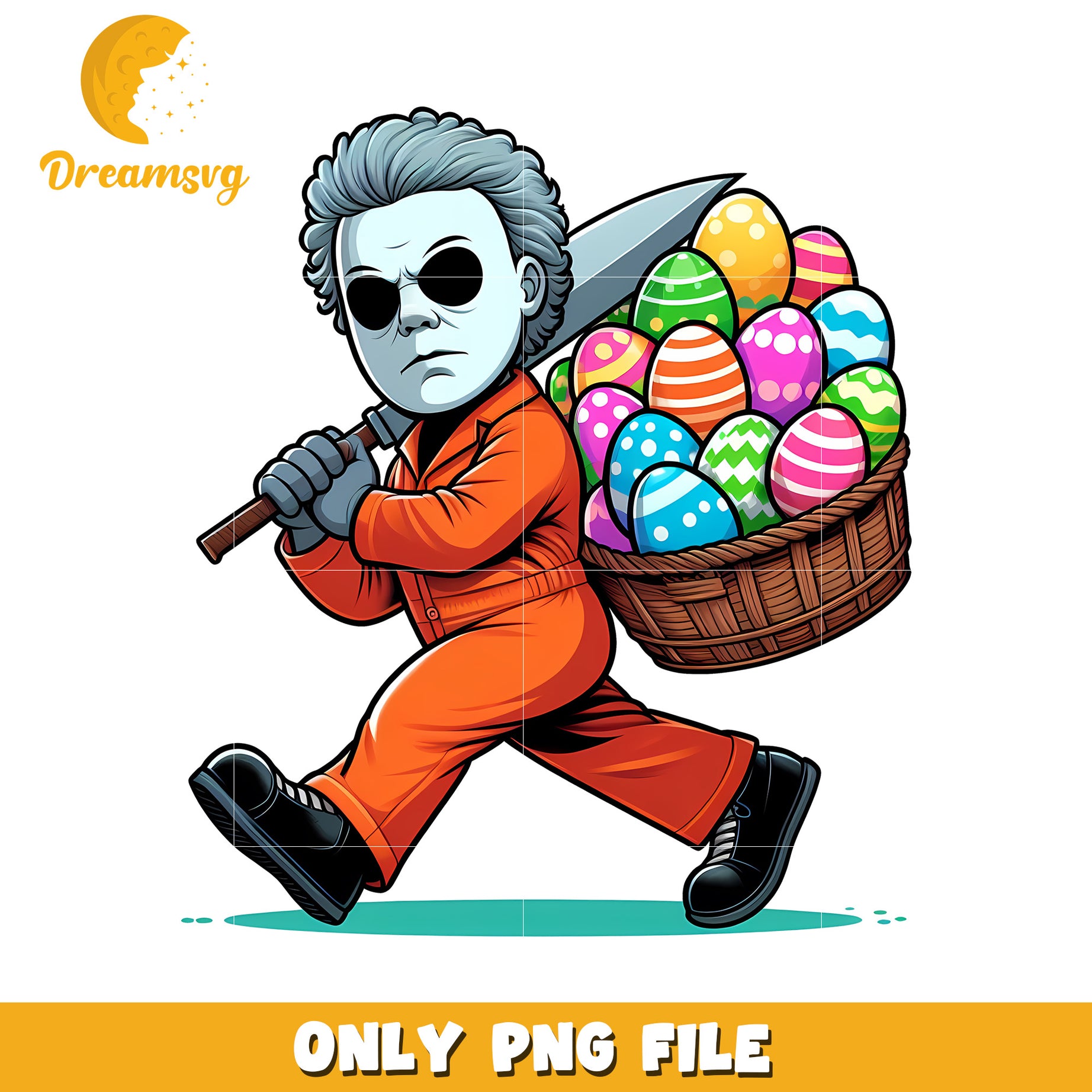 Michael Meyers easter eggs png, easter day eggs png, horror png
