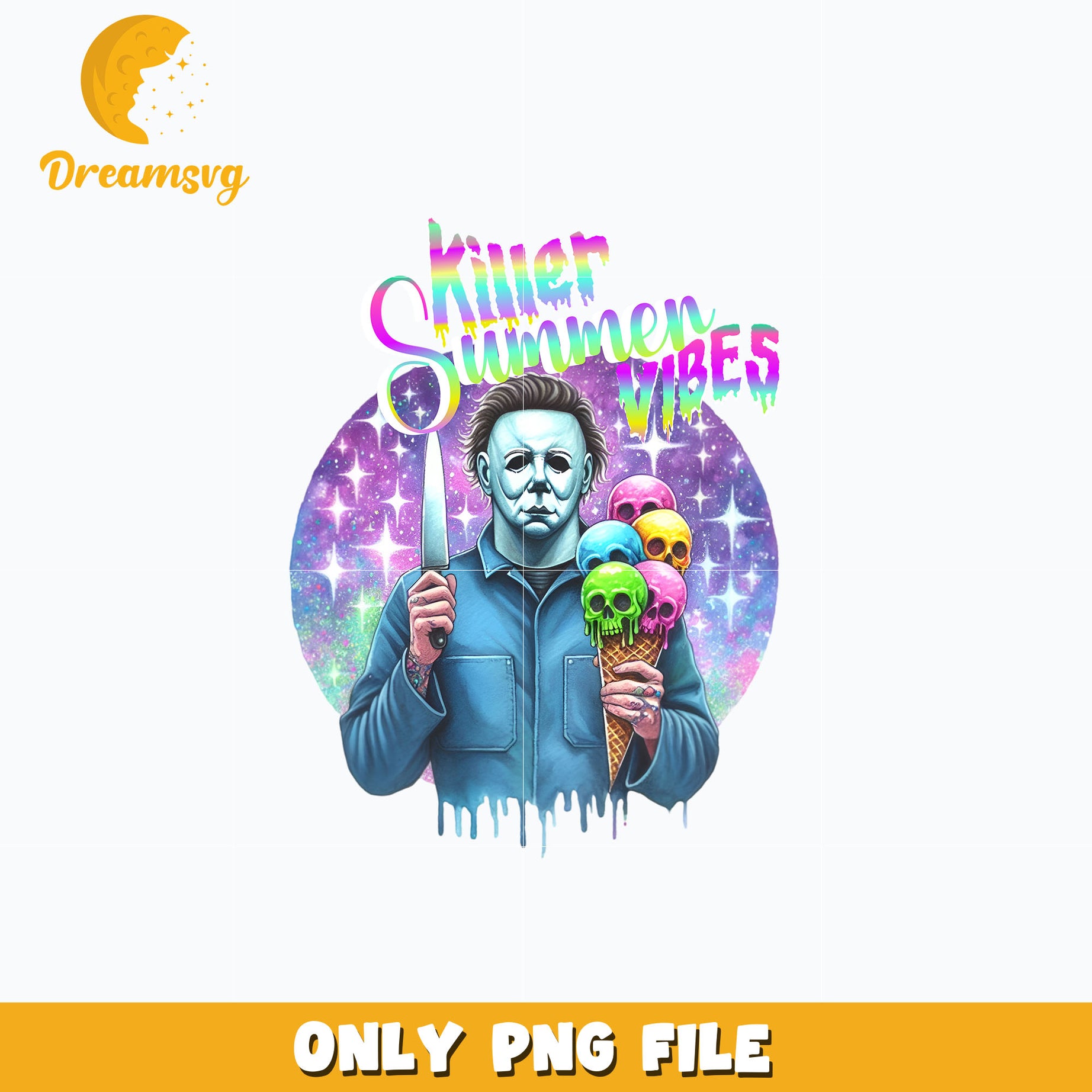 killer summer vibes Michael myers halloween png, digital download